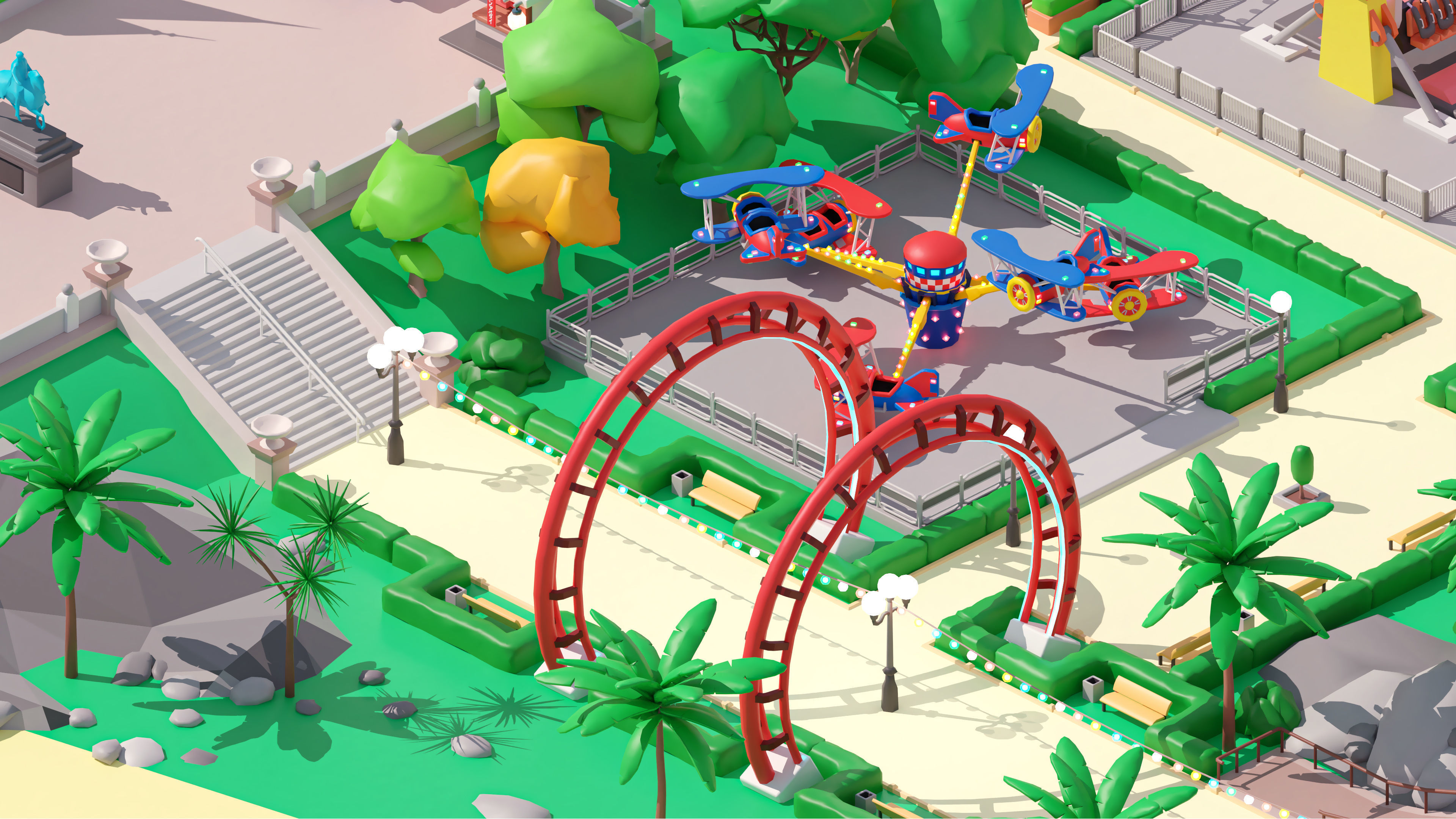 Amusement Park Low-poly 3D model_14