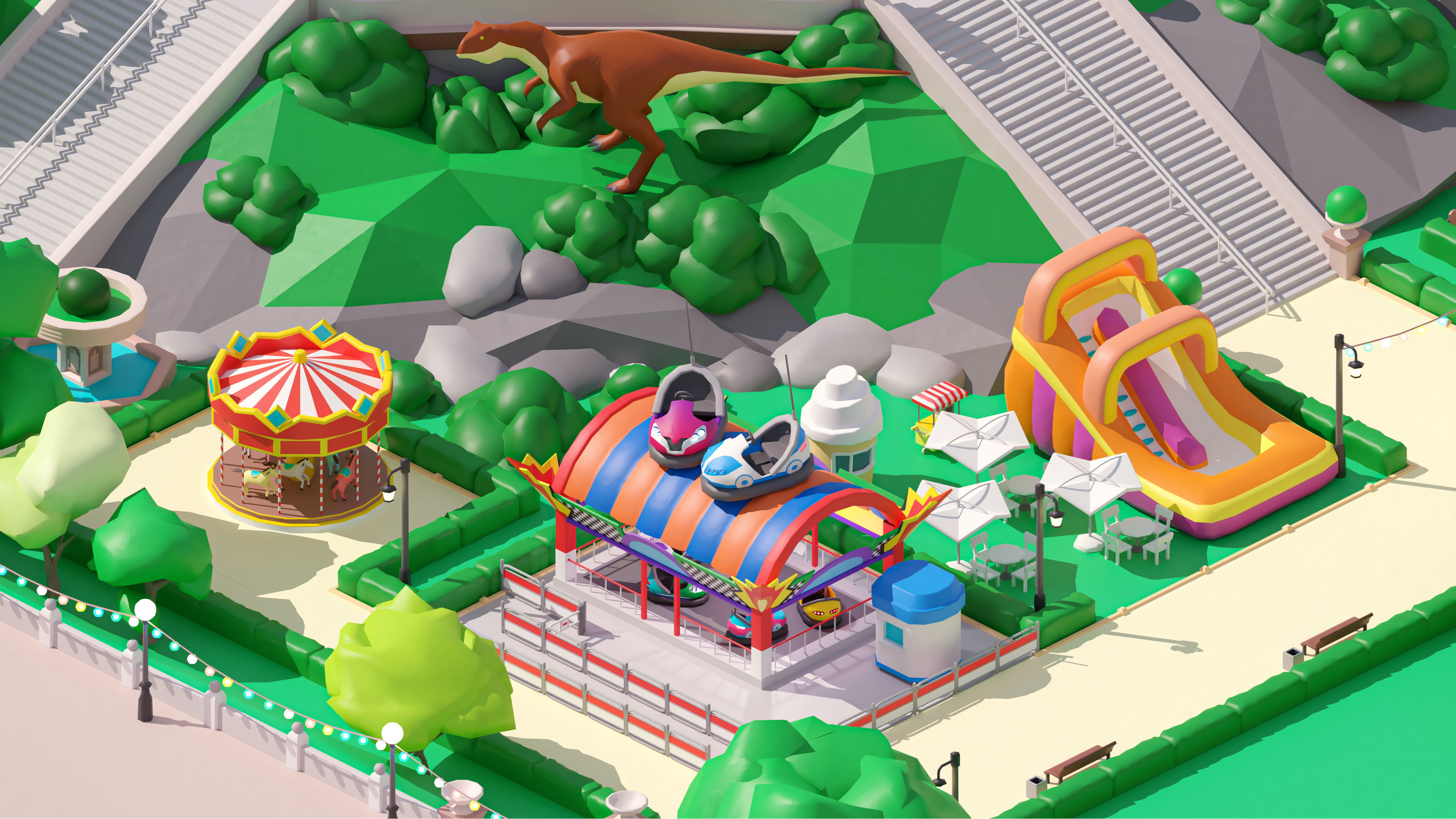 Amusement Park Low-poly 3D model_18
