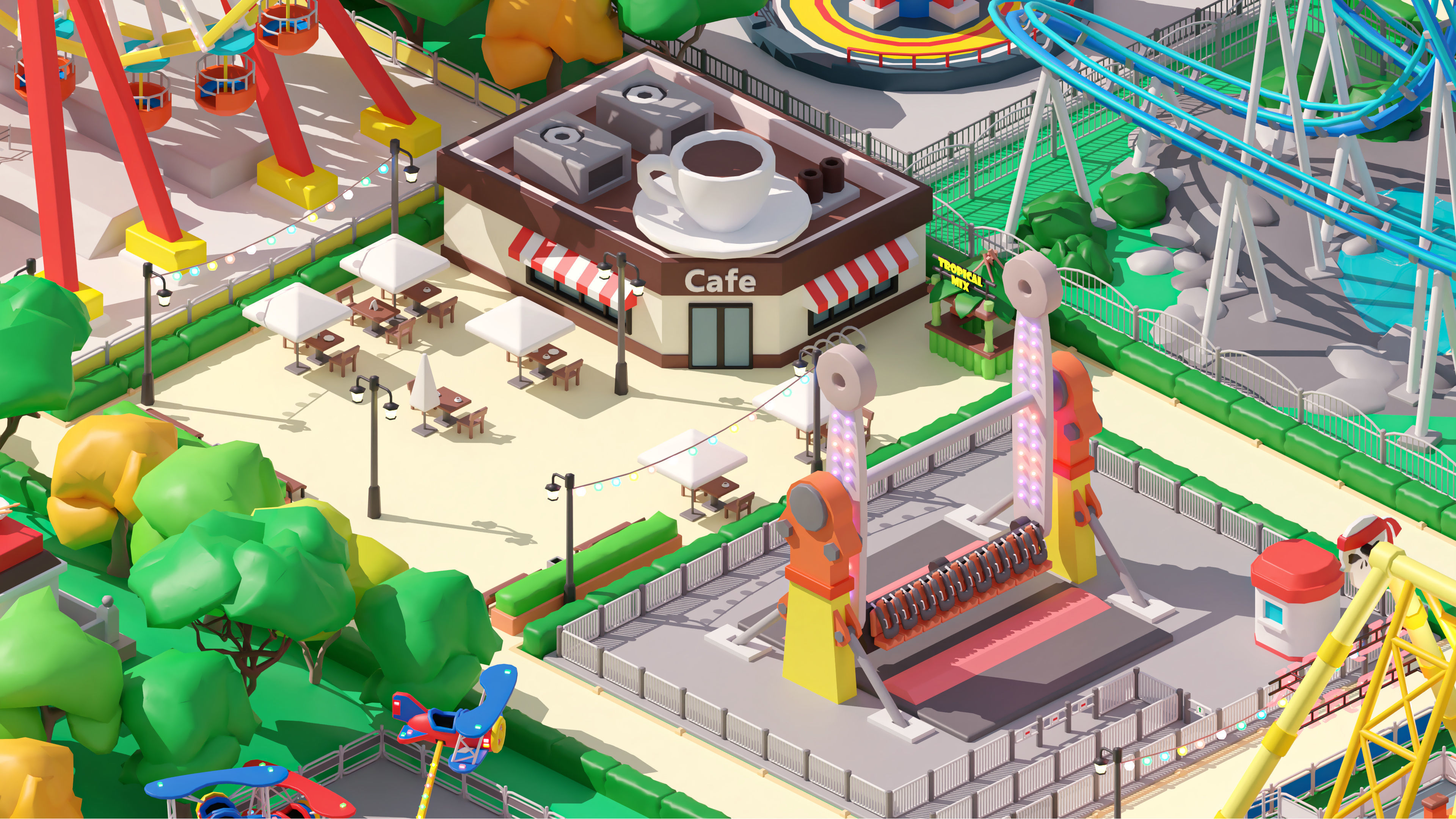 Amusement Park Low-poly 3D model_15