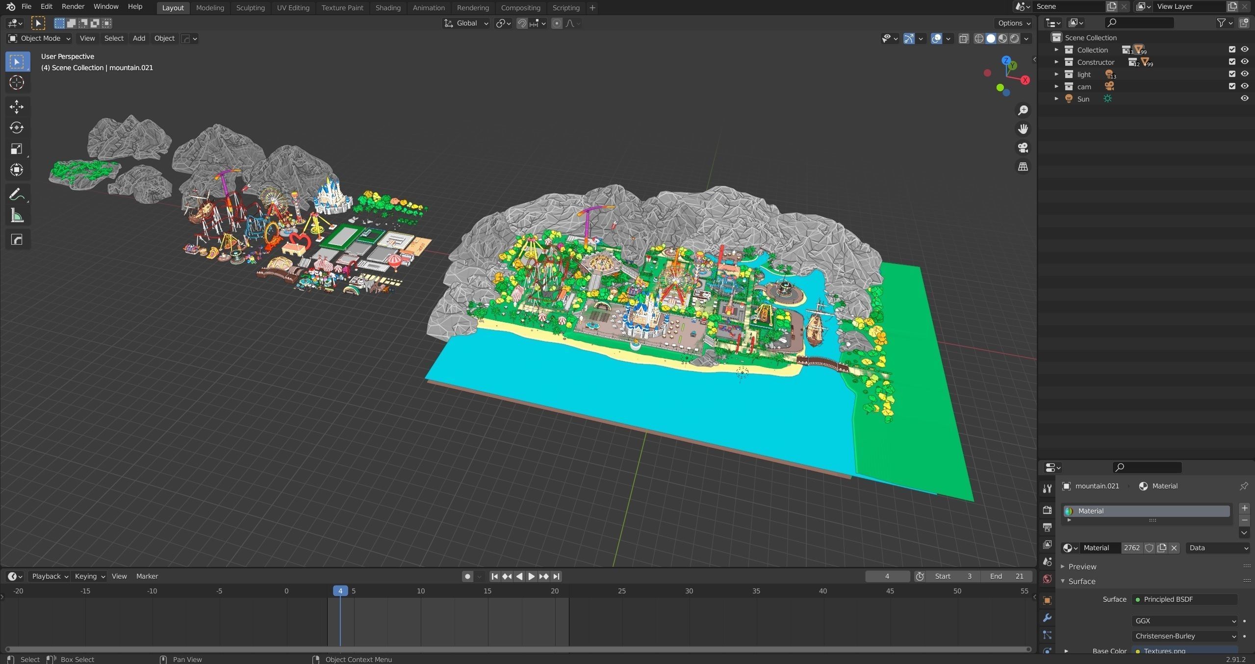 Amusement Park Low-poly 3D model_45