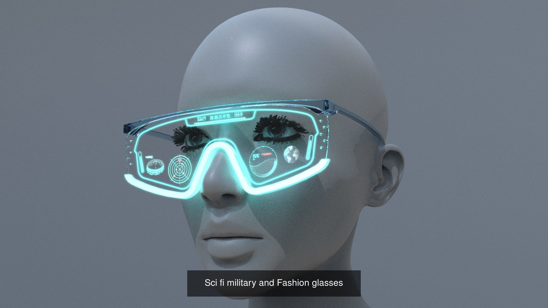 Sci fi glasses and helmet pack x17 3D Model Collection_8