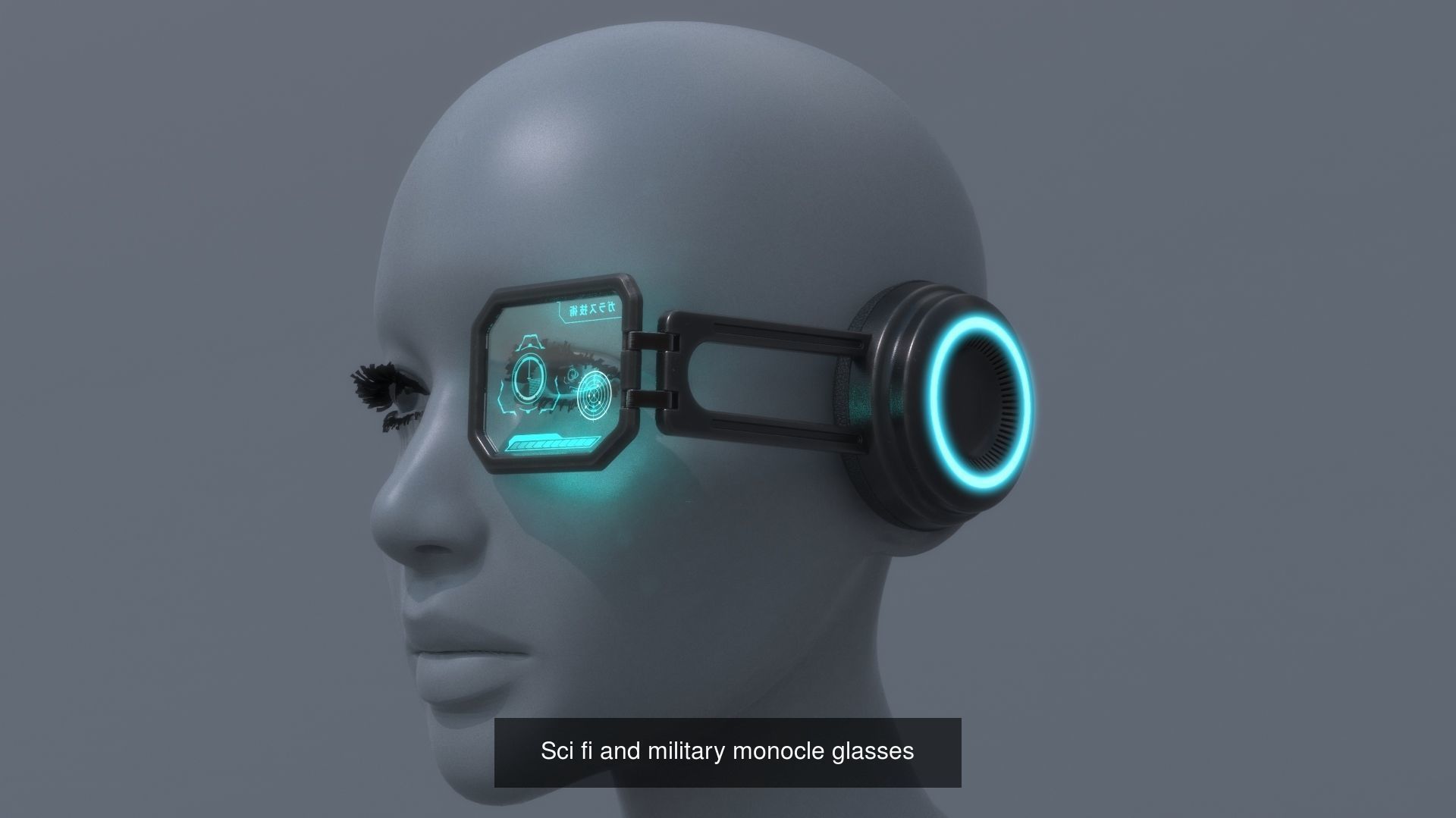 Military sci-fi helmet glasses and VR pack x3 3D Model Collection_3