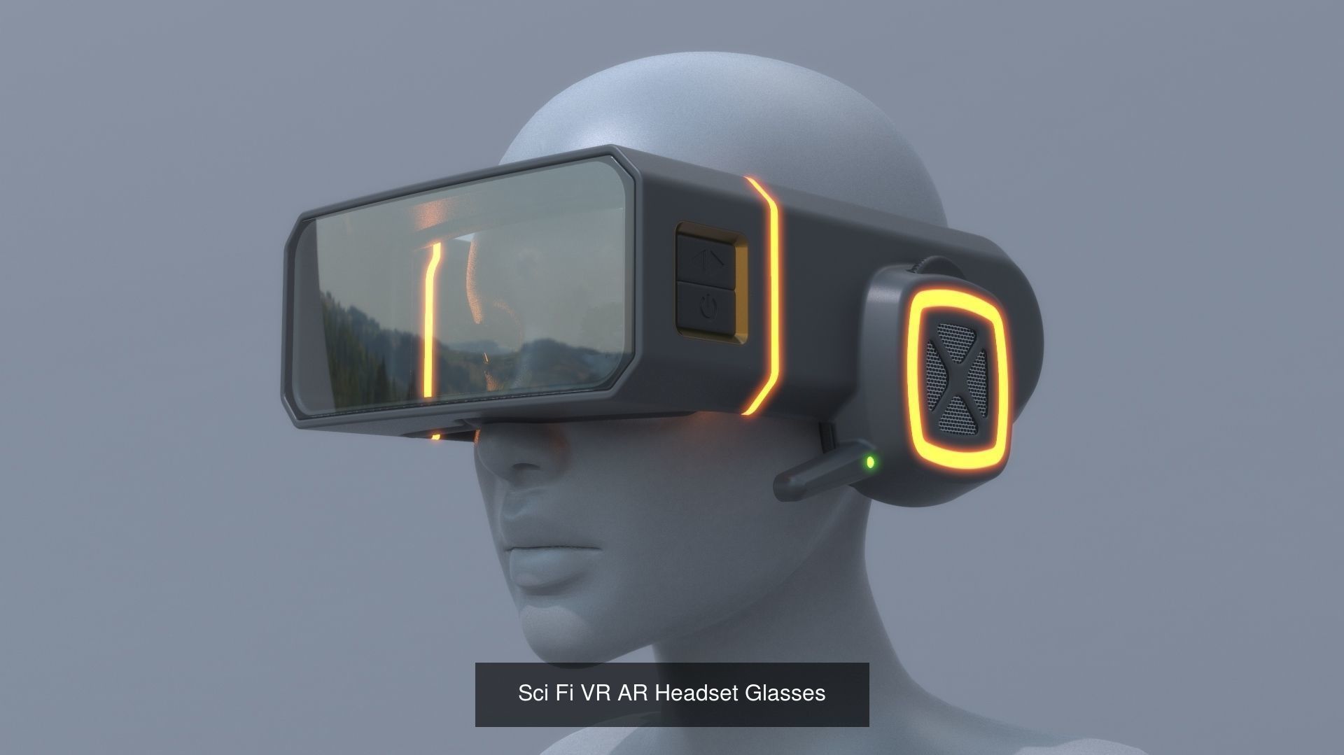 Military sci-fi helmet glasses and VR pack x4 3D Model Collection_5