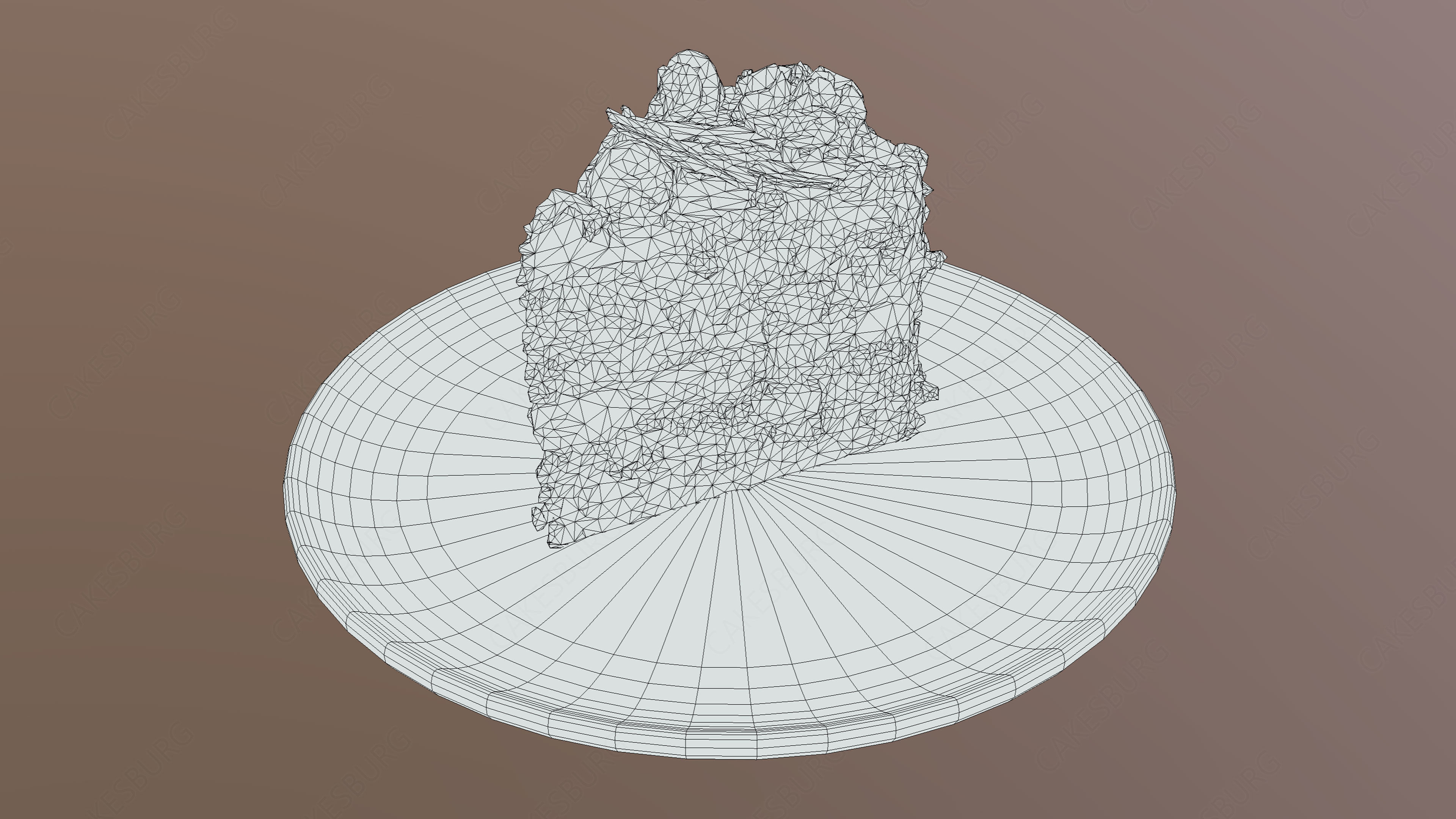 A Slice Of Black Forest Gateau Low-poly 3D model_5