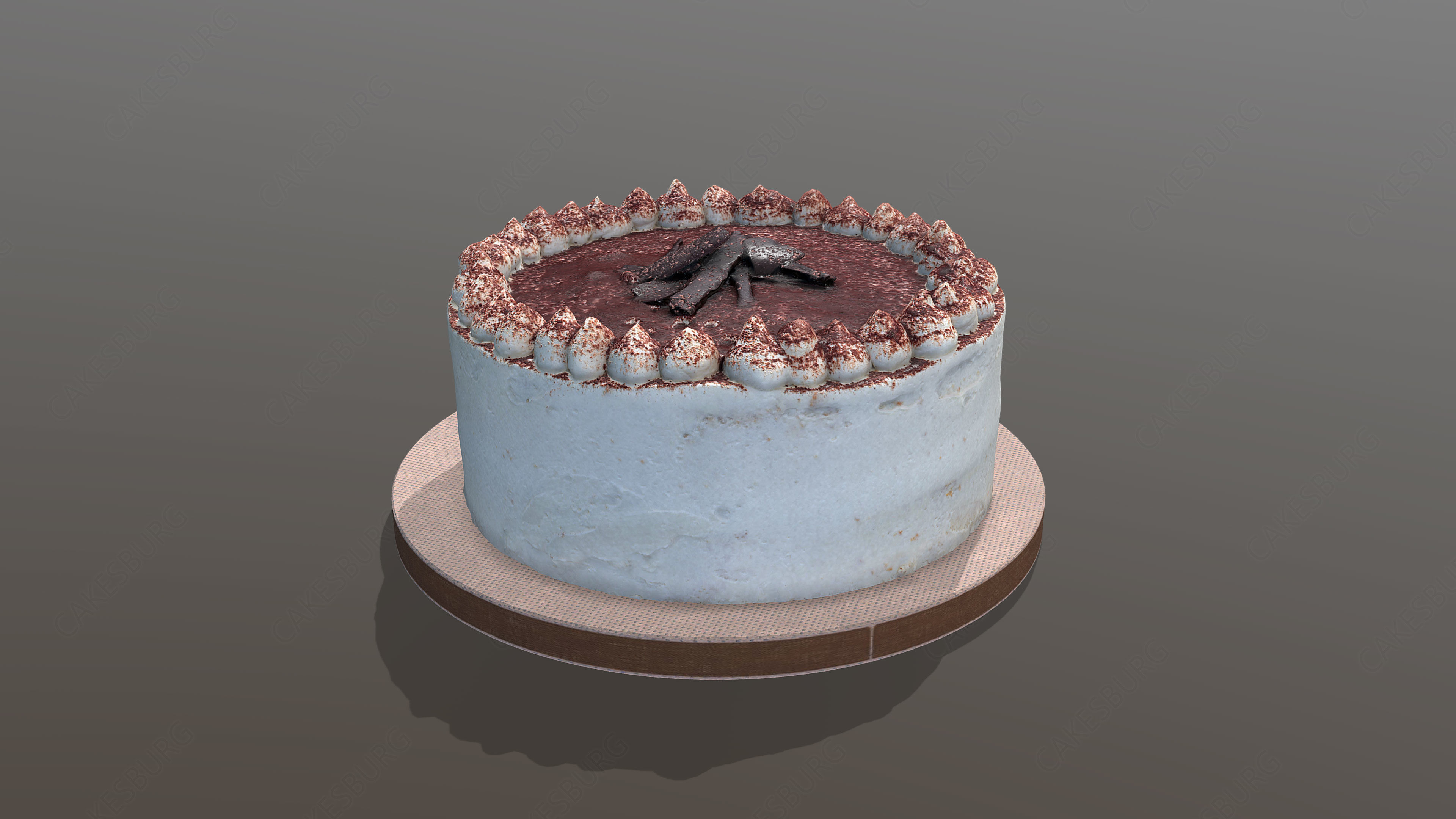 Tiramisu Cake Low-poly 3D model_1