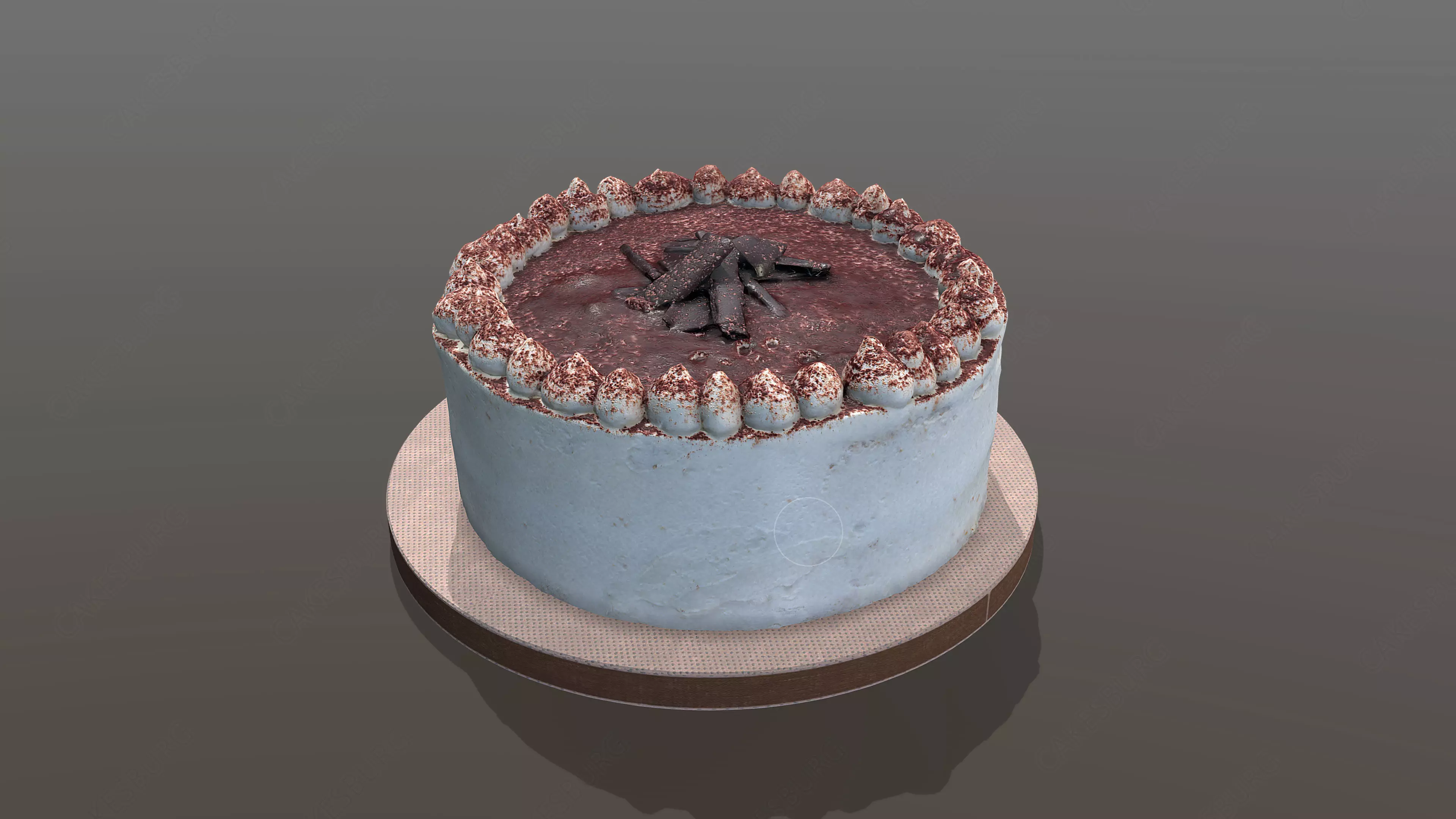 Tiramisu Cake Low-poly 3D model_0