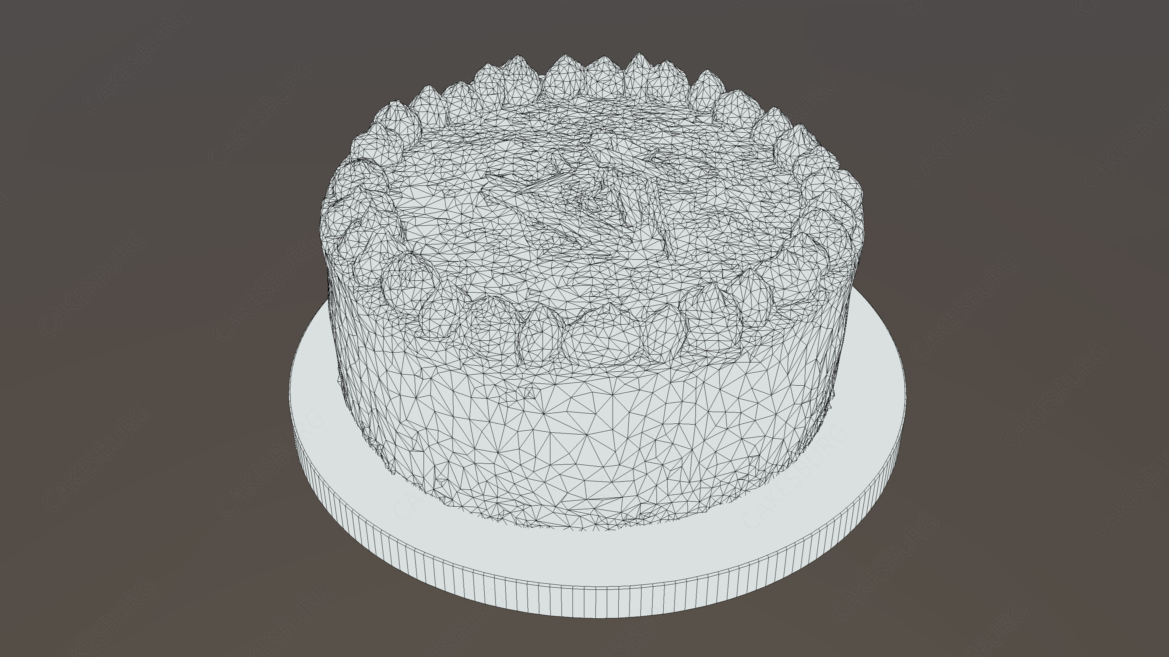 Tiramisu Cake Low-poly 3D model_5
