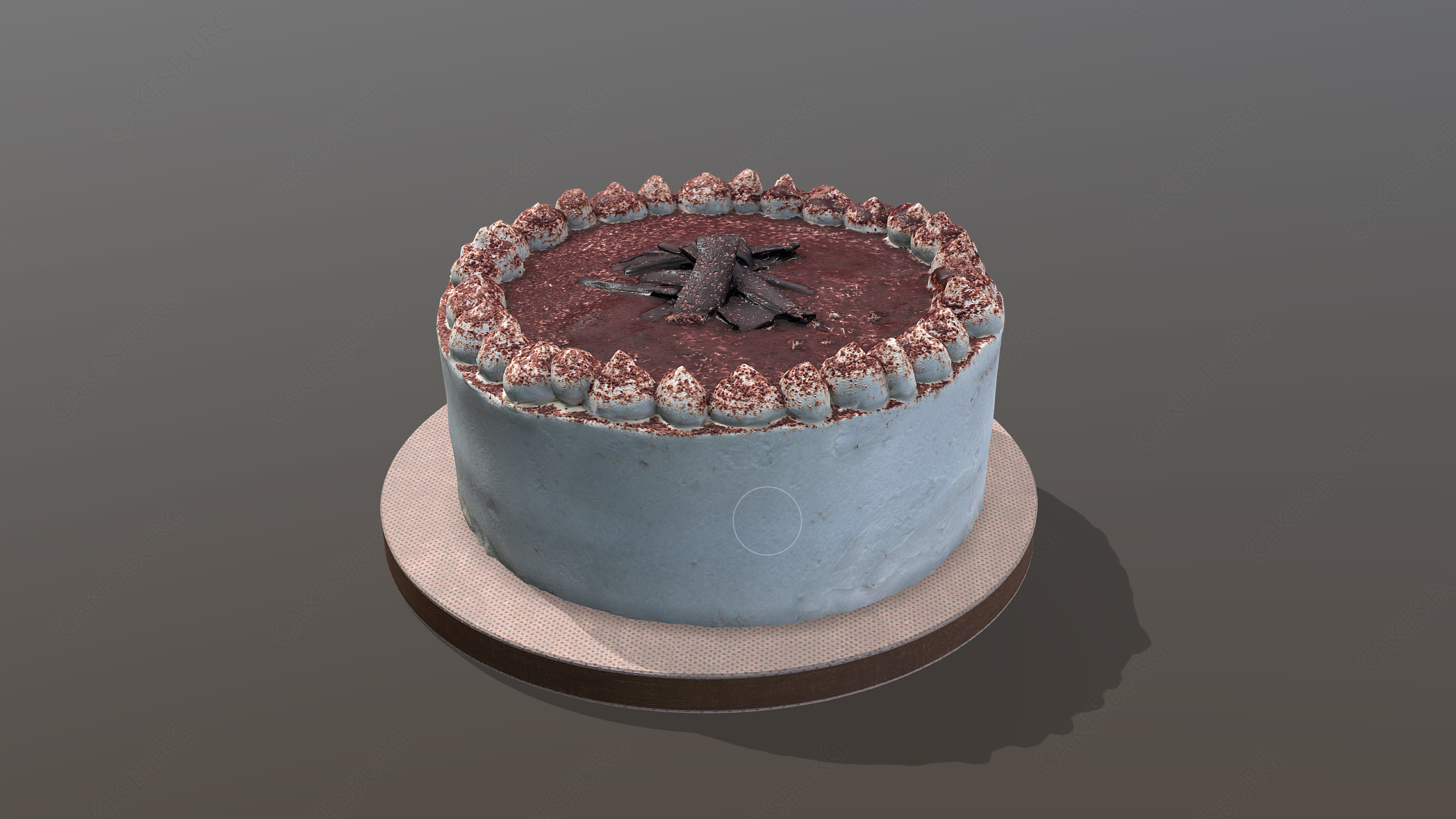 Tiramisu Cake Low-poly 3D model_2