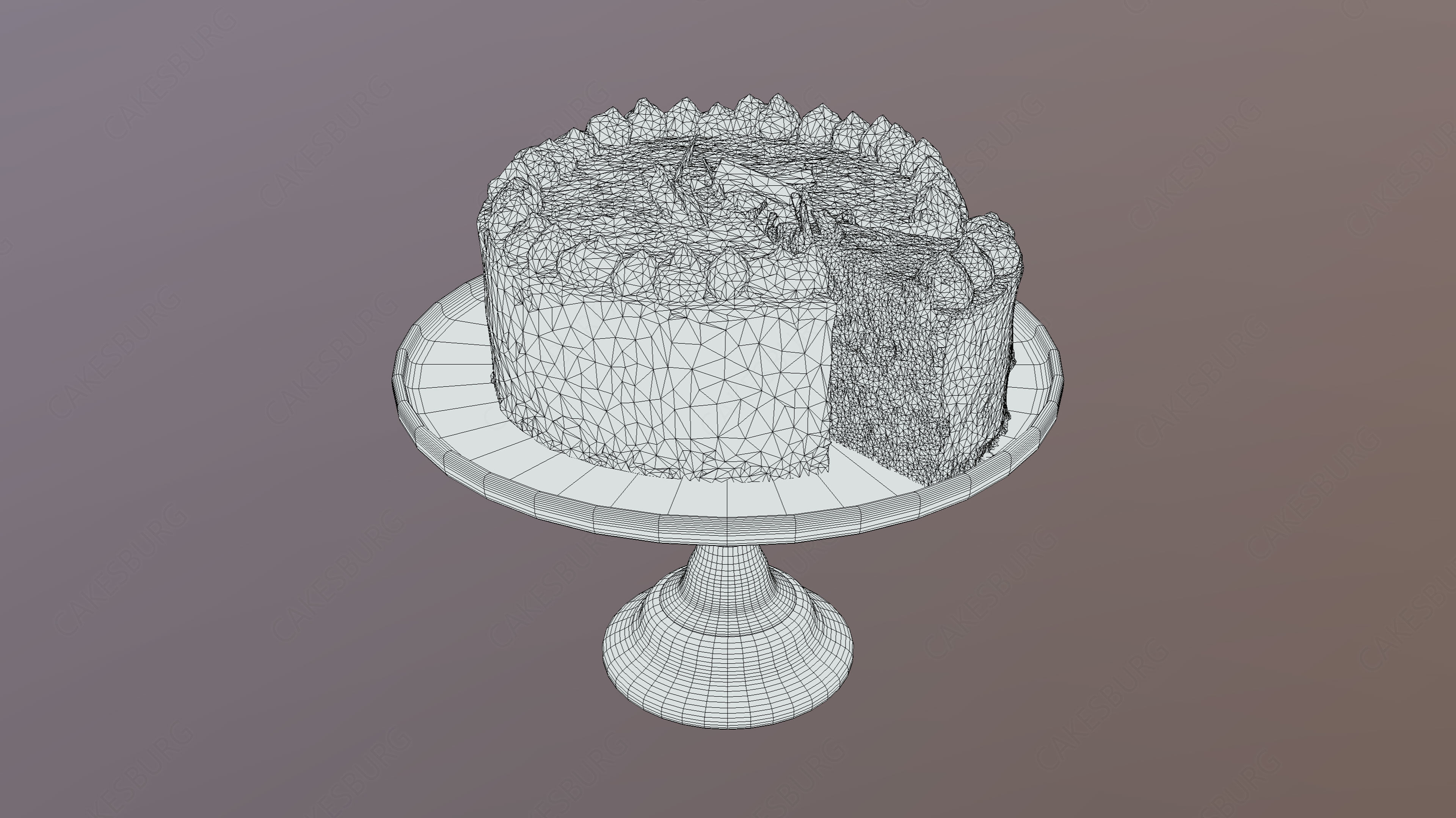 Sliced Tiramisu Cake Low-poly 3D model_5
