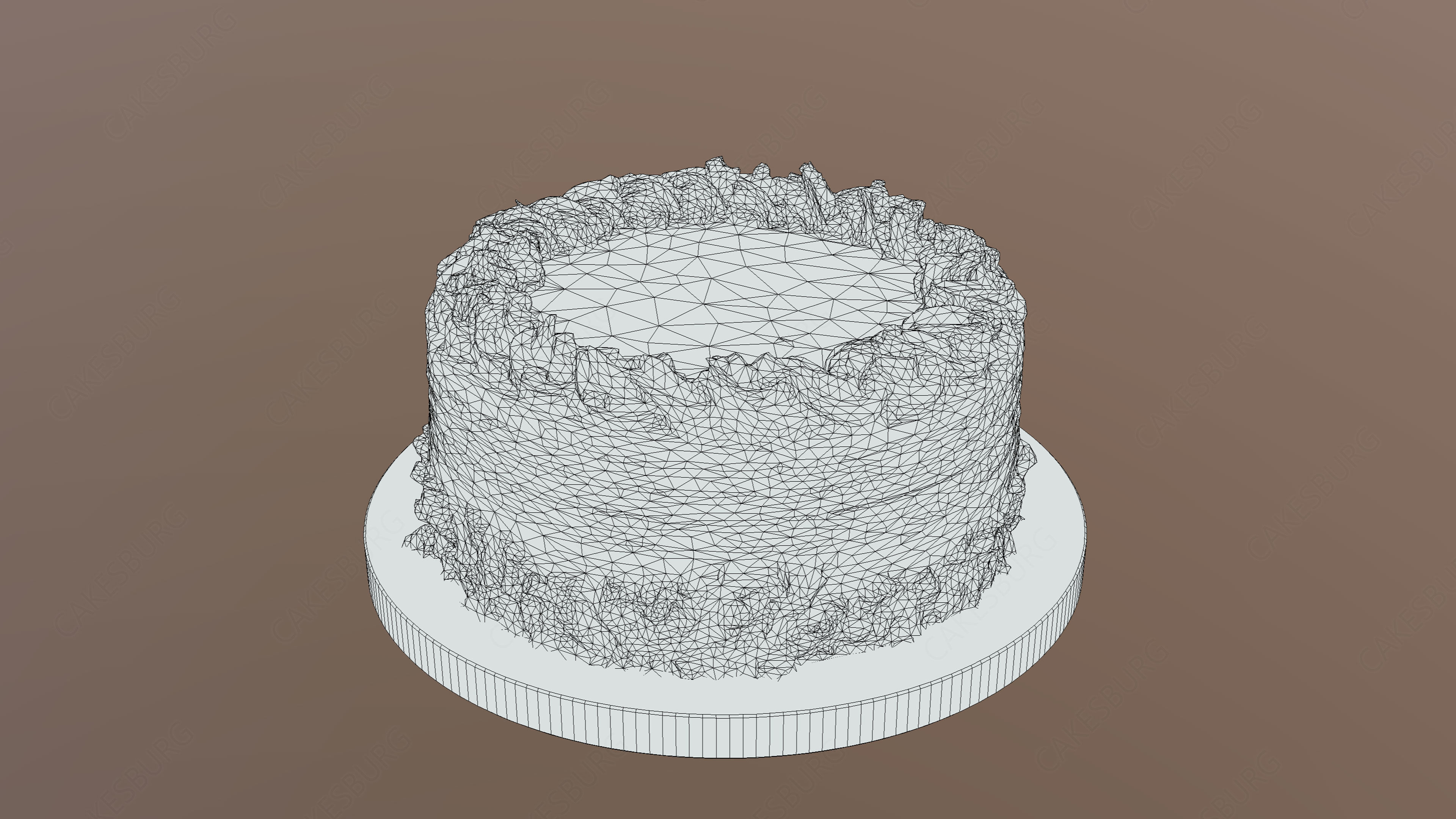 Lemon Drizzle Cake Low-poly 3D model_5