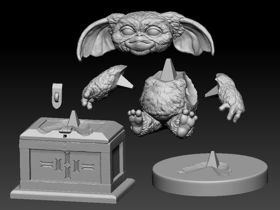 Gizmo teddy bear 3D print model_2