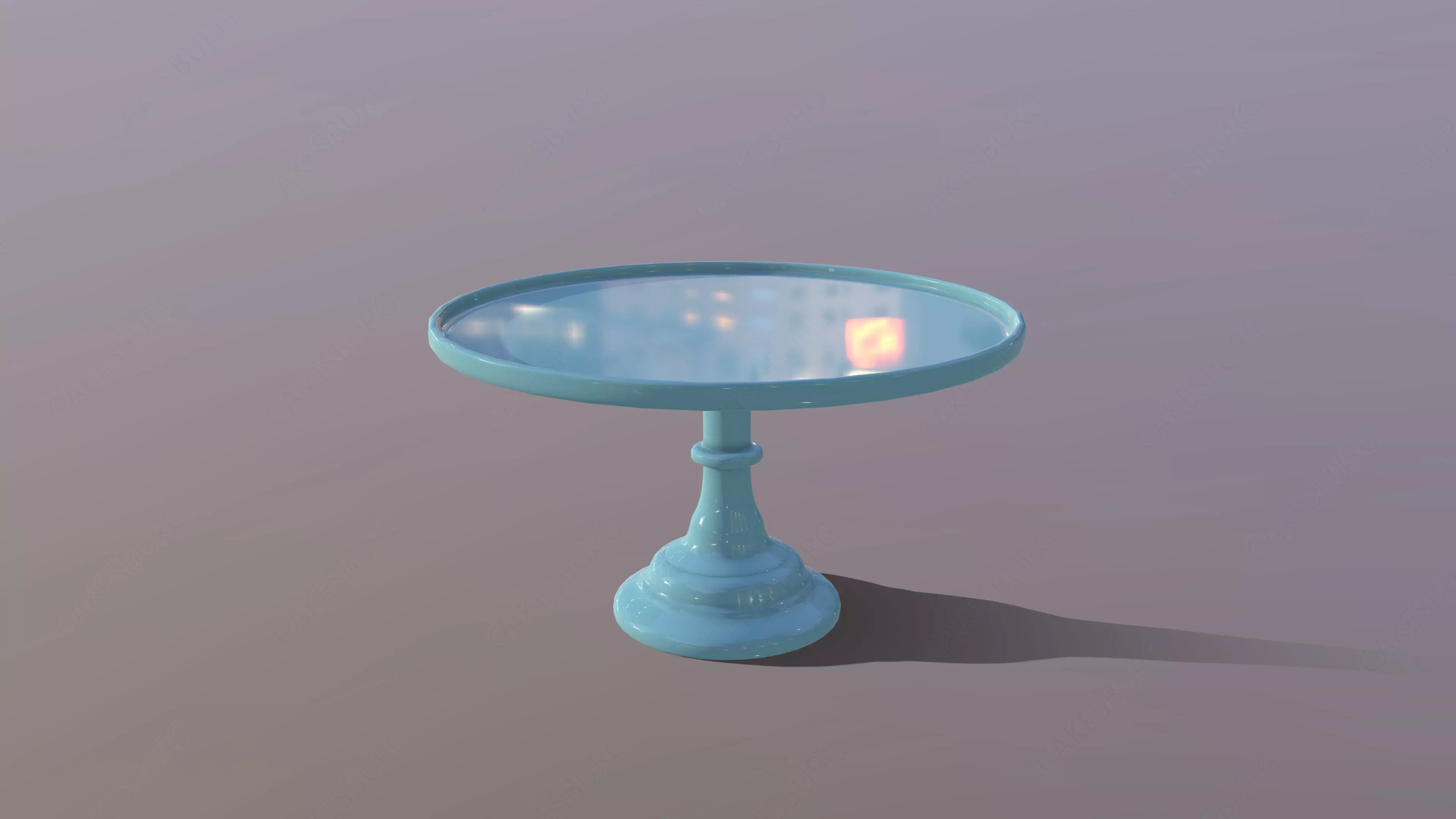 Mosser Glass Georgia Blue Cake Stand Low-poly 3D model_0