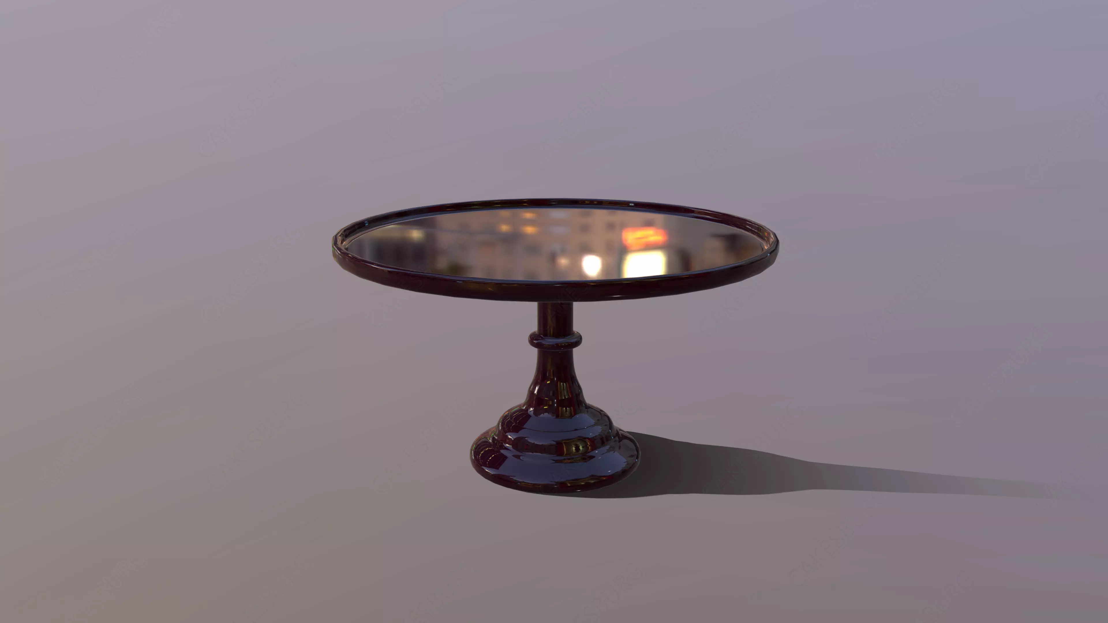 Mosser Glass Black Raspberry Cake Stand Low-poly 3D model_0