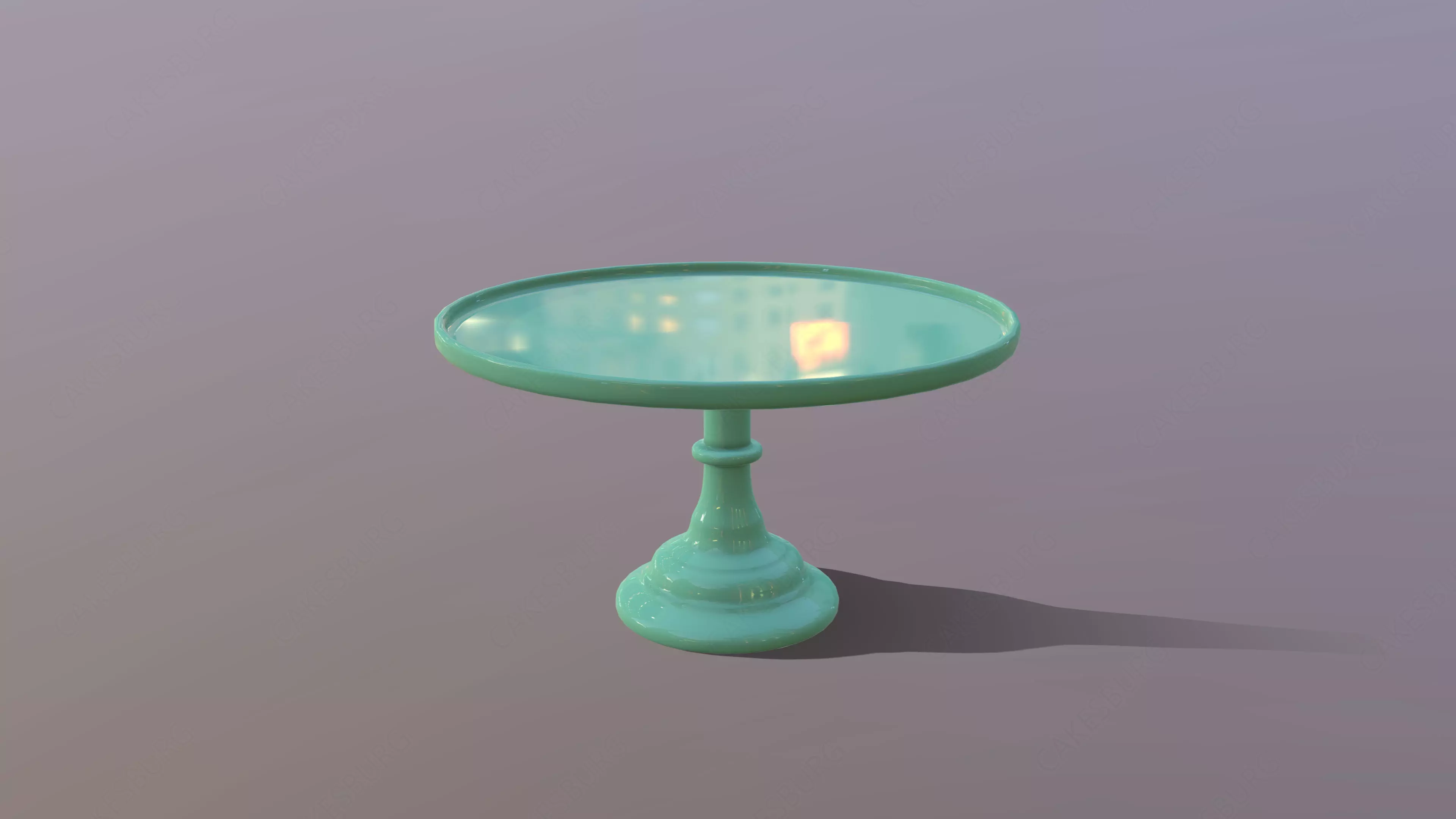 Mosser Glass Jadeite Cake Stand Low-poly 3D model_0