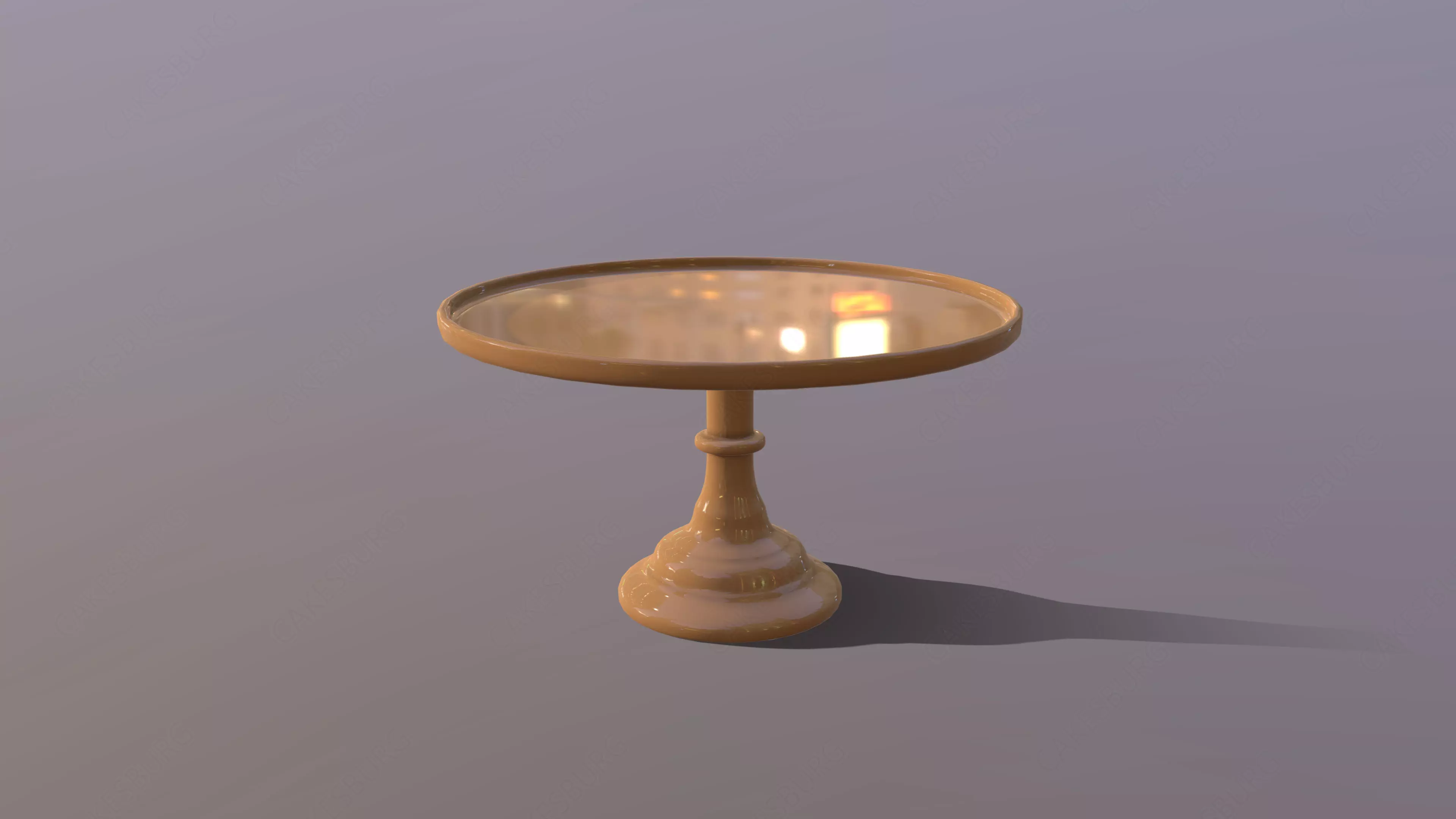 Mosser Glass Caramel Cake Stand Low-poly 3D model_0