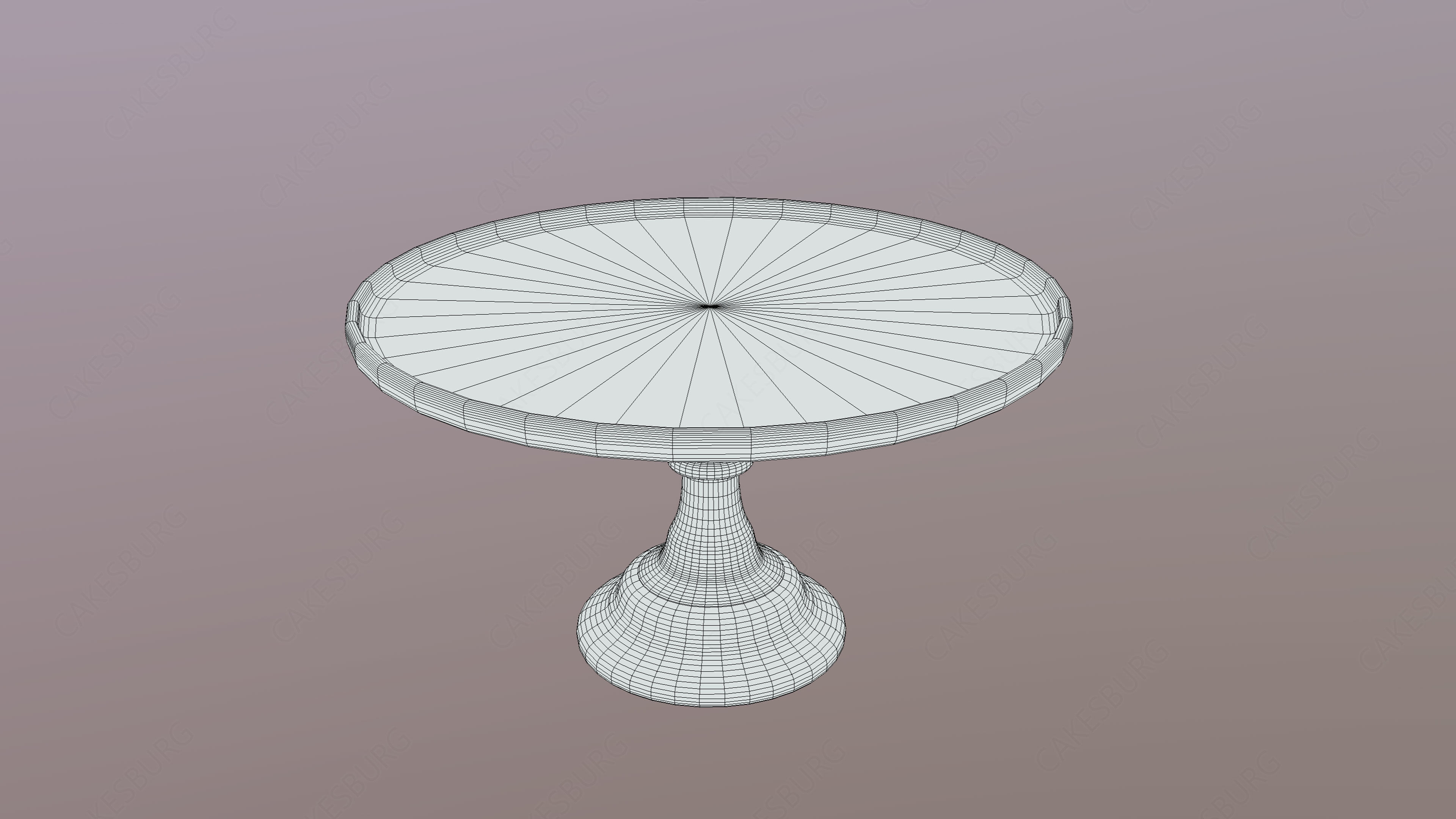 Mosser Glass Egg Plant Cake Stand Low-poly 3D model_1