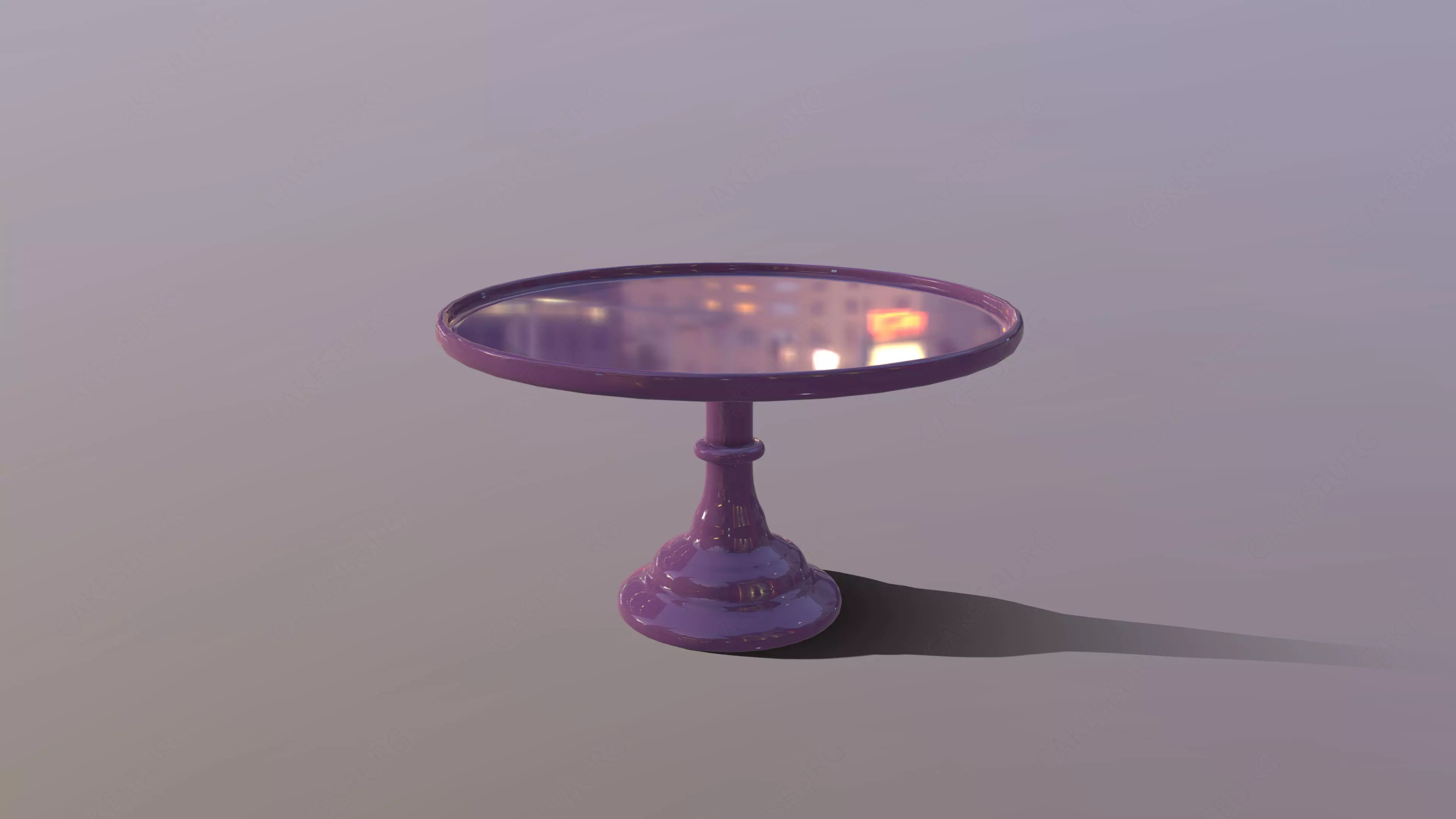 Mosser Glass Egg Plant Cake Stand Low-poly 3D model_0