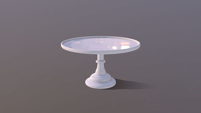 Mosser Glass White Milk Cake Stand Low-poly 3D model