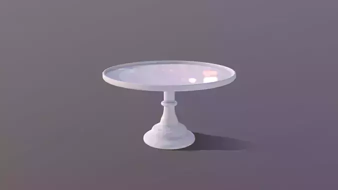 Mosser Glass White Milk Cake Stand Low-poly 3D model