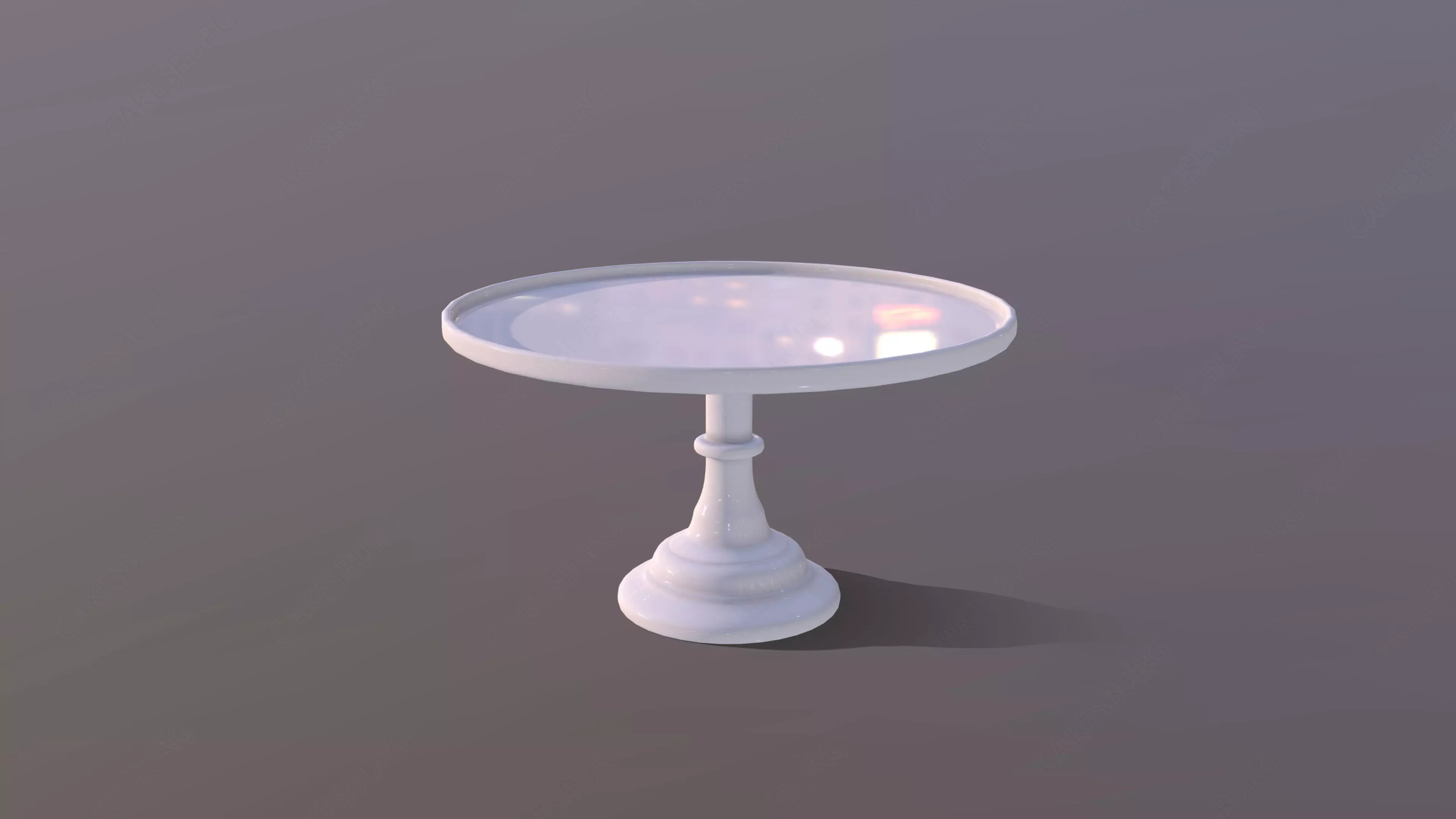 Mosser Glass White Milk Cake Stand Low-poly 3D model_0