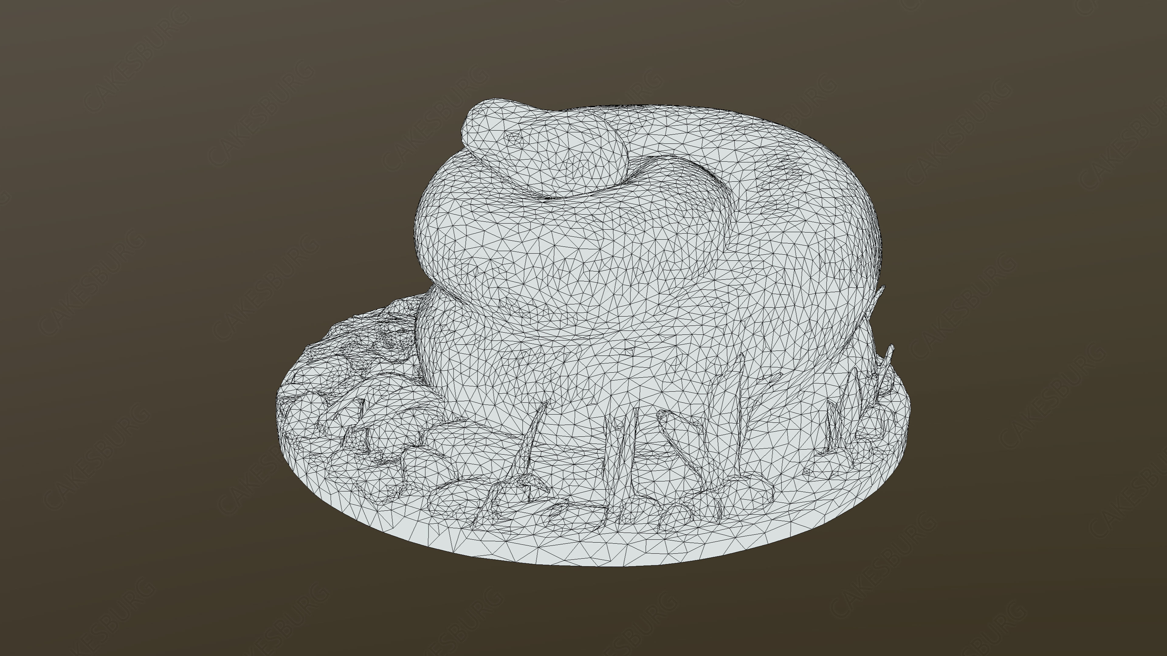 Python Snake Cake Low-poly 3D model_5