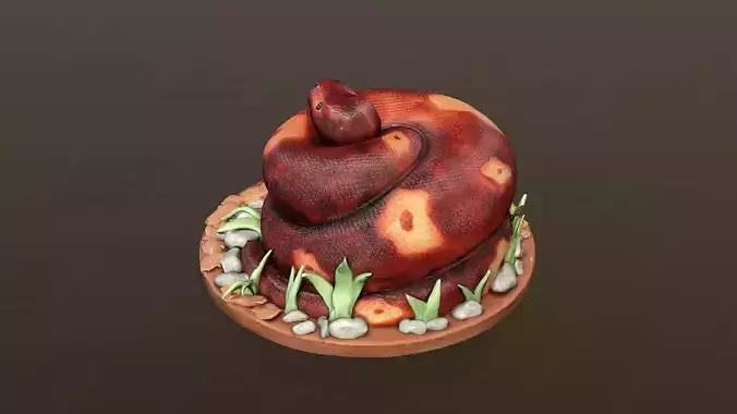 Python Snake Cake Low-poly 3D model