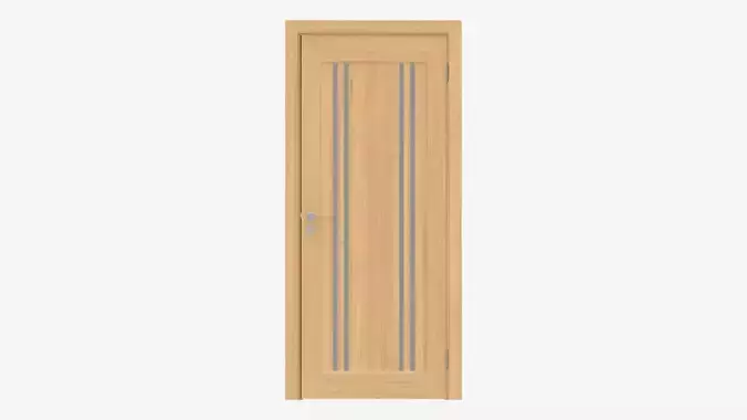 Modern Wooden Interior Door with Furniture 001 3D model