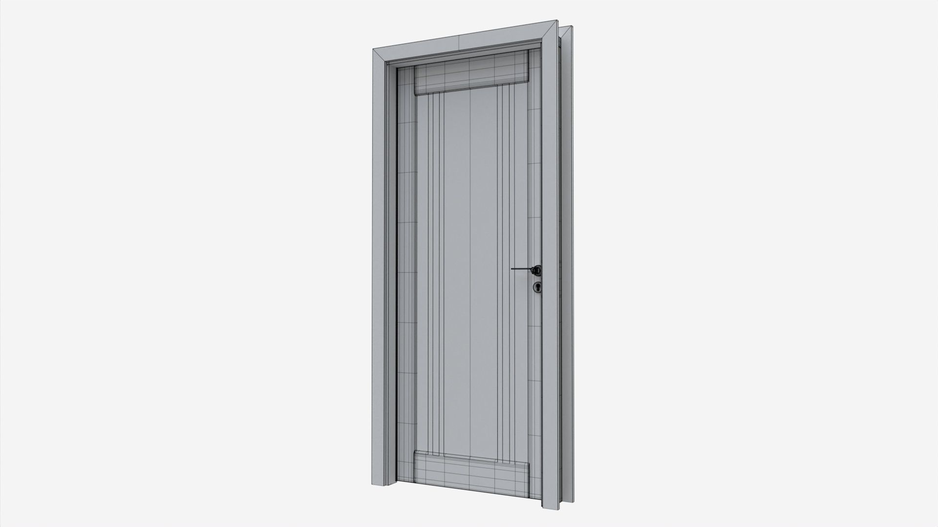 Modern Wooden Interior Door with Furniture 001 3D model_7