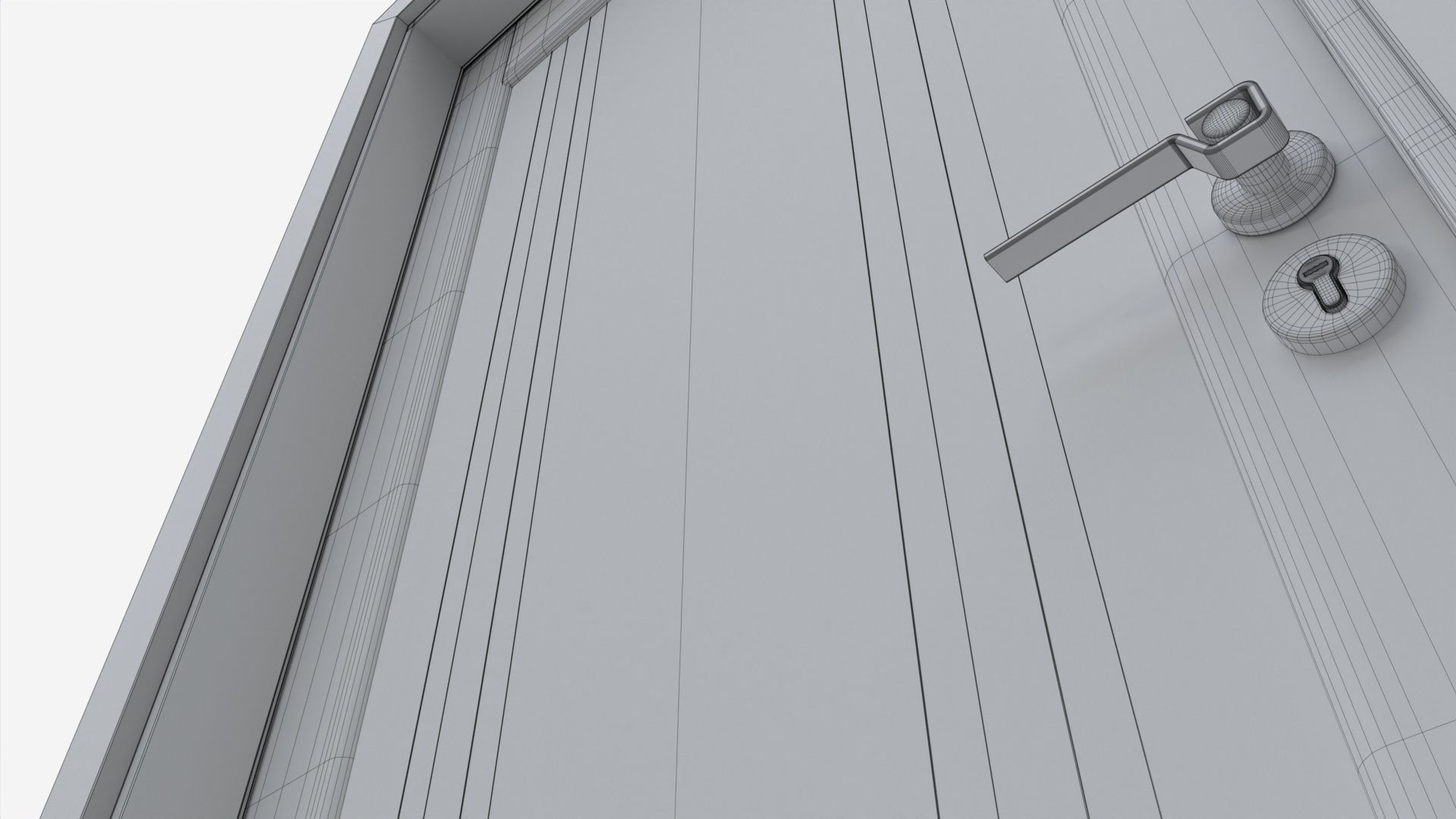 Modern Wooden Interior Door with Furniture 001 3D model_9