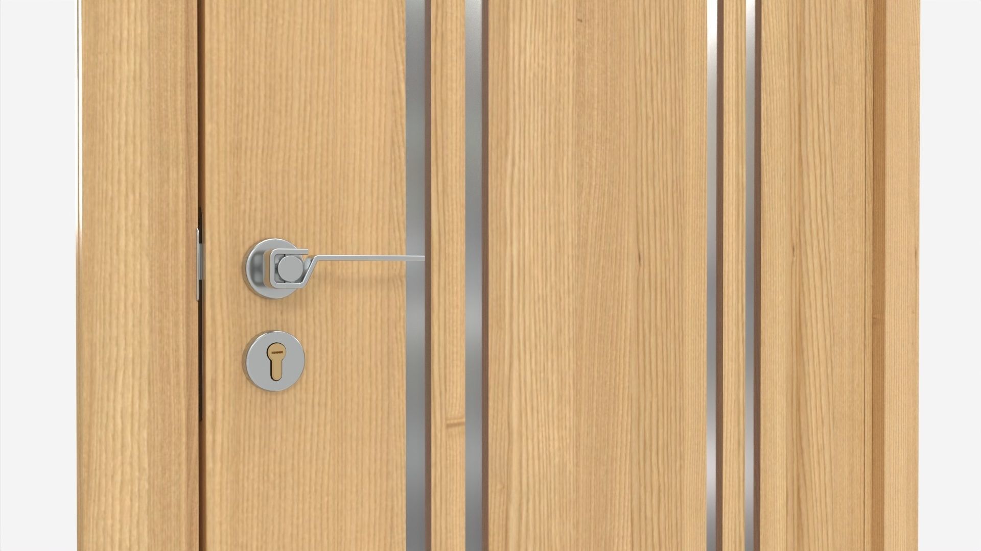 Modern Wooden Interior Door with Furniture 001 3D model_3