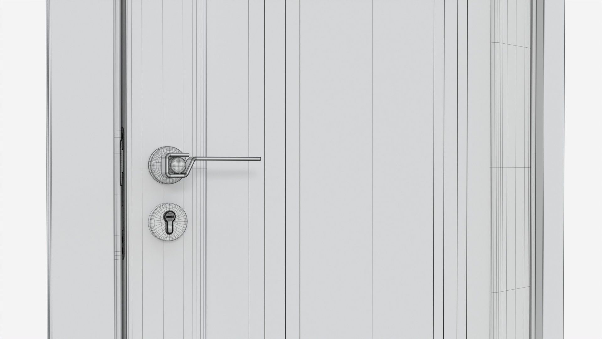 Modern Wooden Interior Door with Furniture 001 3D model_8