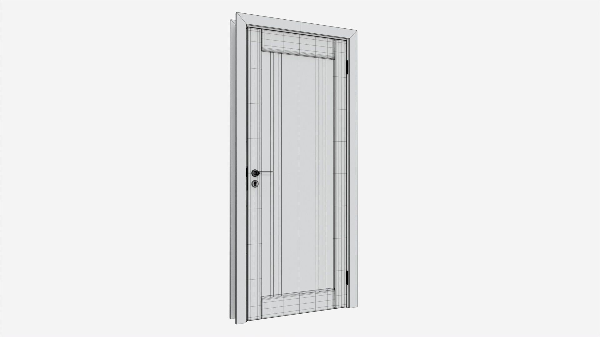 Modern Wooden Interior Door with Furniture 001 3D model_6