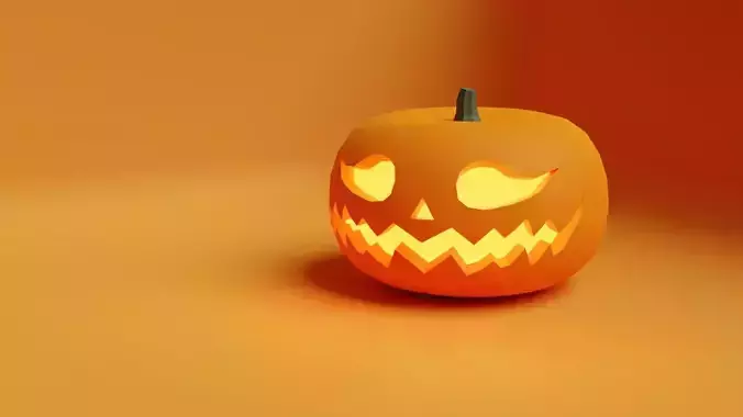 Jack-o-lantern 3D model - Halloween Pumpkin