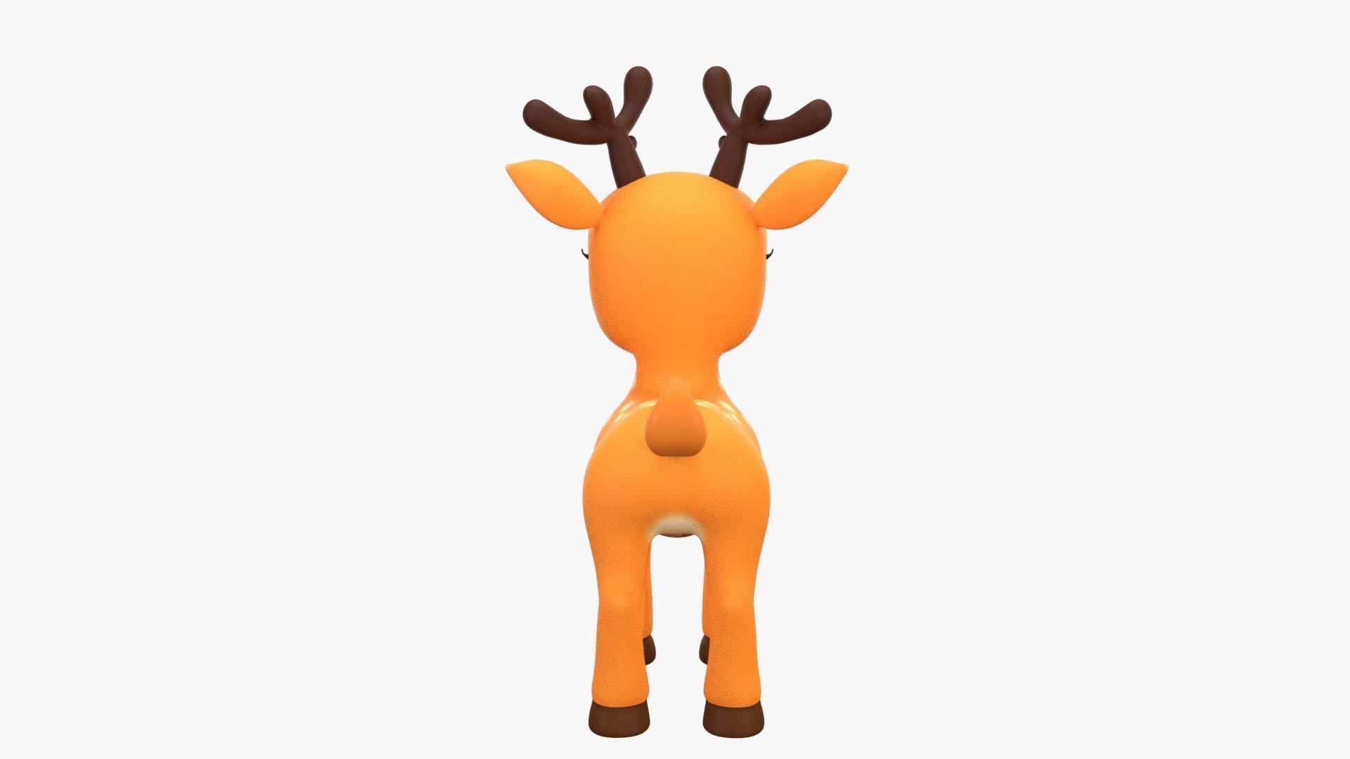 Cartoon Deer Low-poly 3D model_4