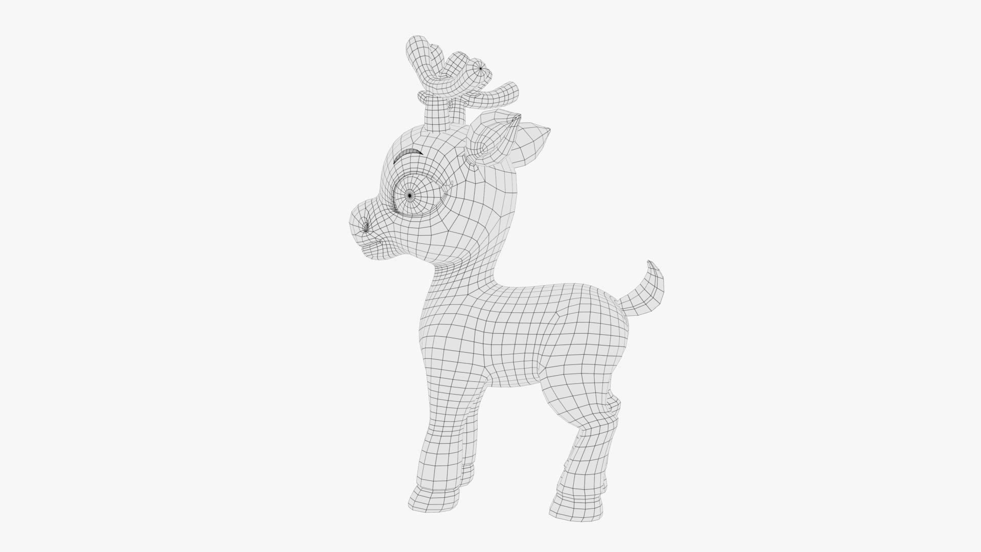 Cartoon Deer Low-poly 3D model_14