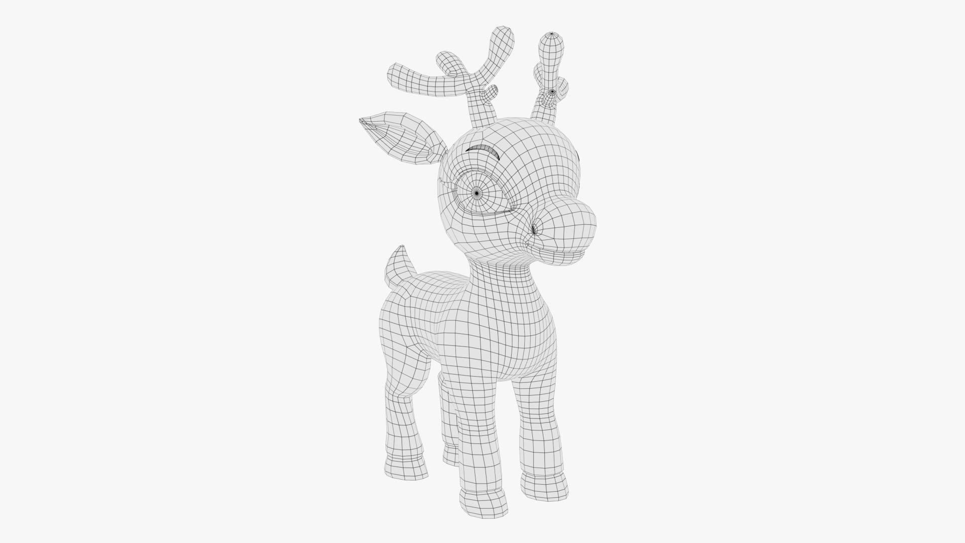 Cartoon Deer Low-poly 3D model_9