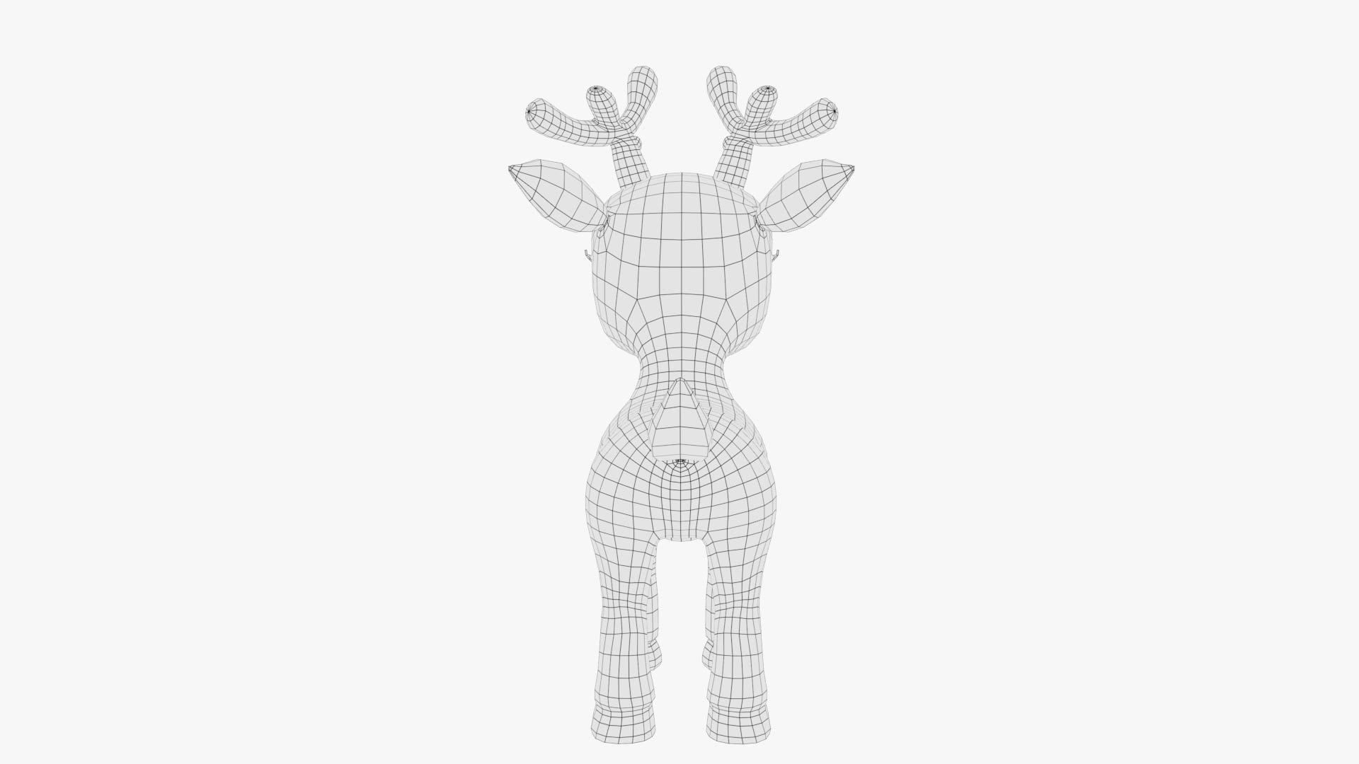 Cartoon Deer Low-poly 3D model_12