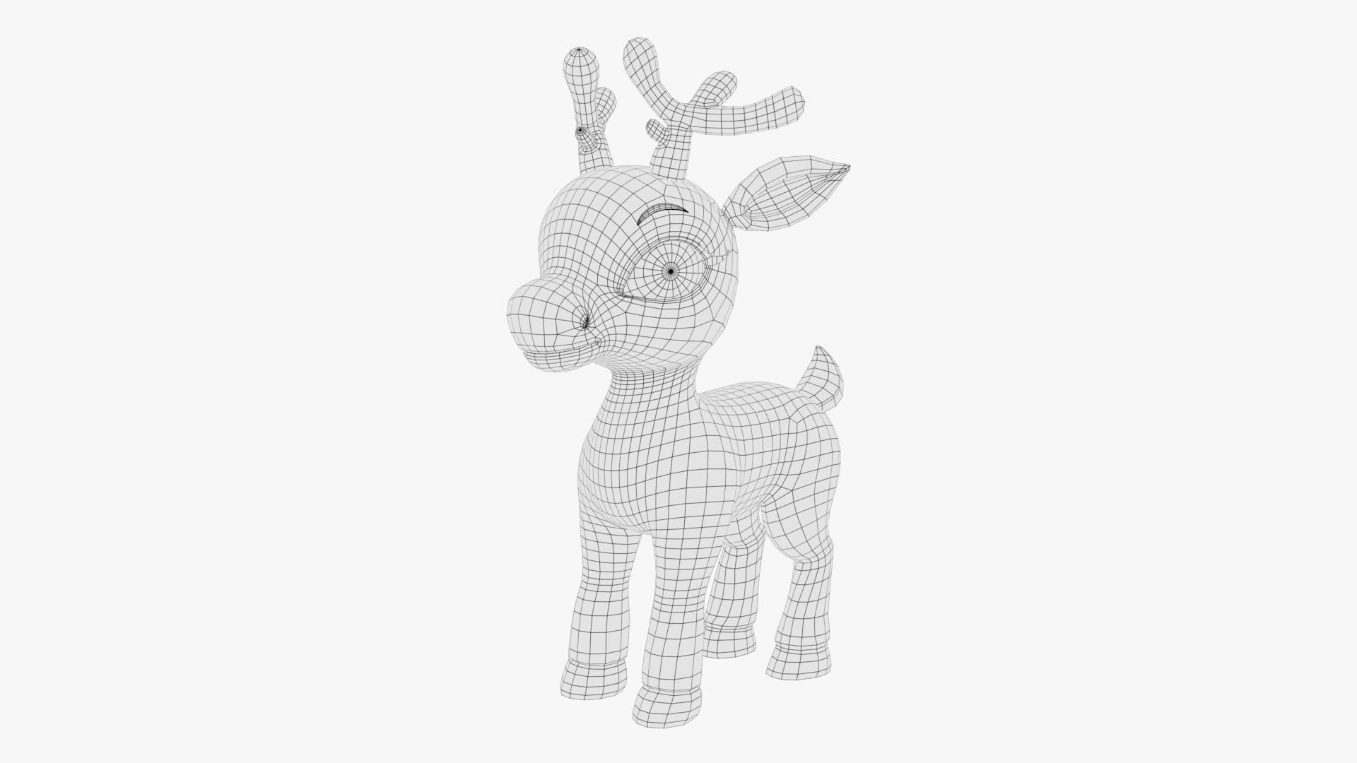 Cartoon Deer Low-poly 3D model_15
