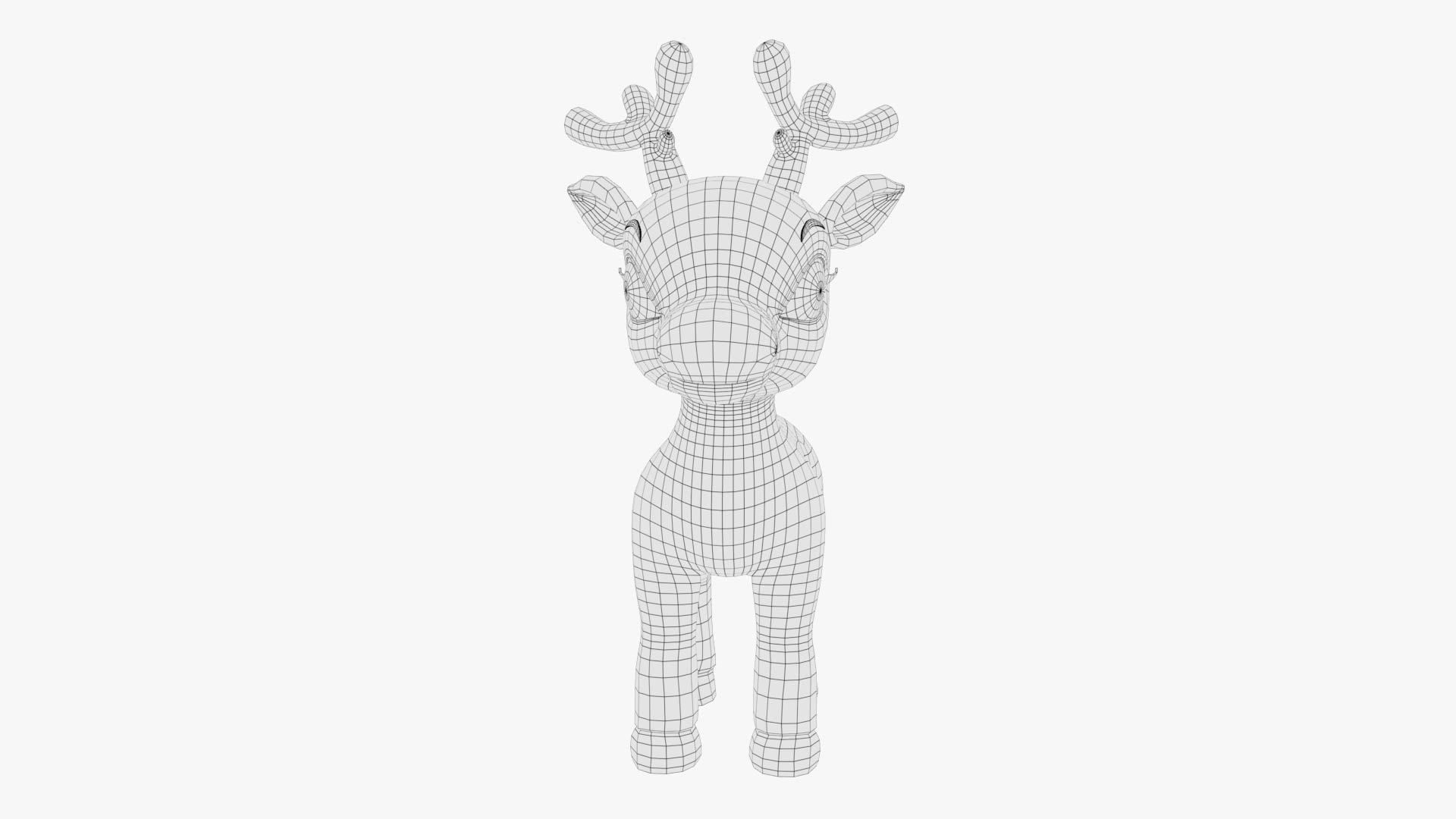 Cartoon Deer Low-poly 3D model_8