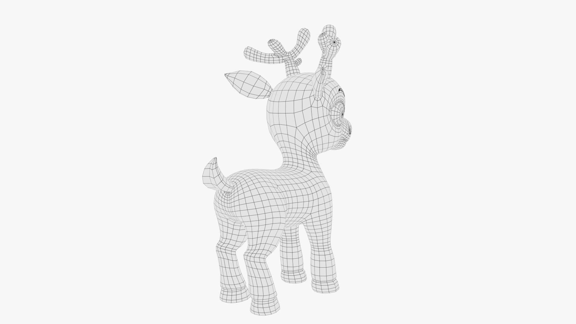 Cartoon Deer Low-poly 3D model_11