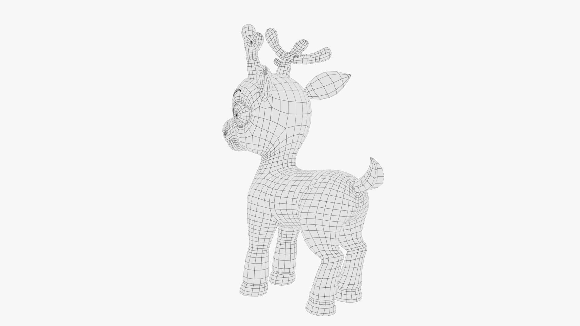 Cartoon Deer Low-poly 3D model_13