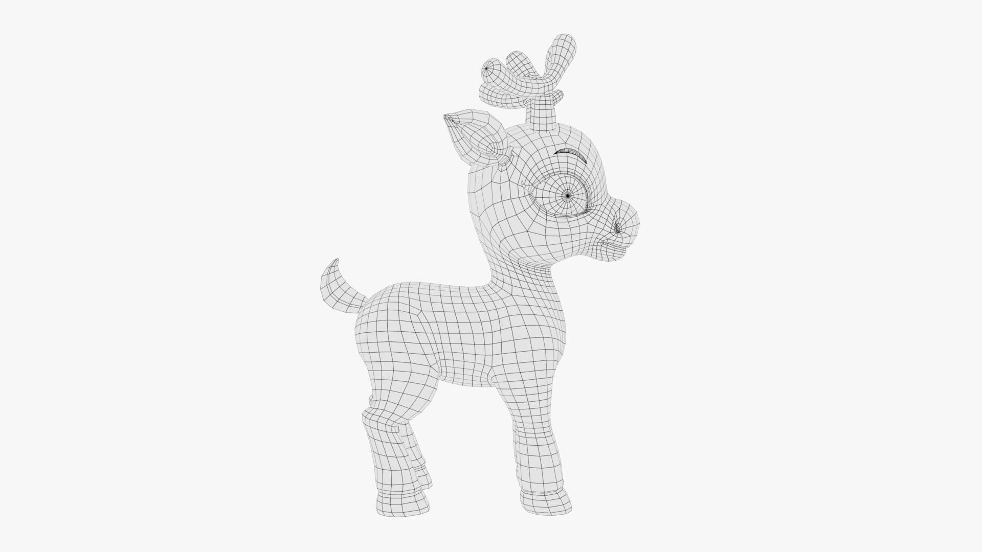 Cartoon Deer Low-poly 3D model_10