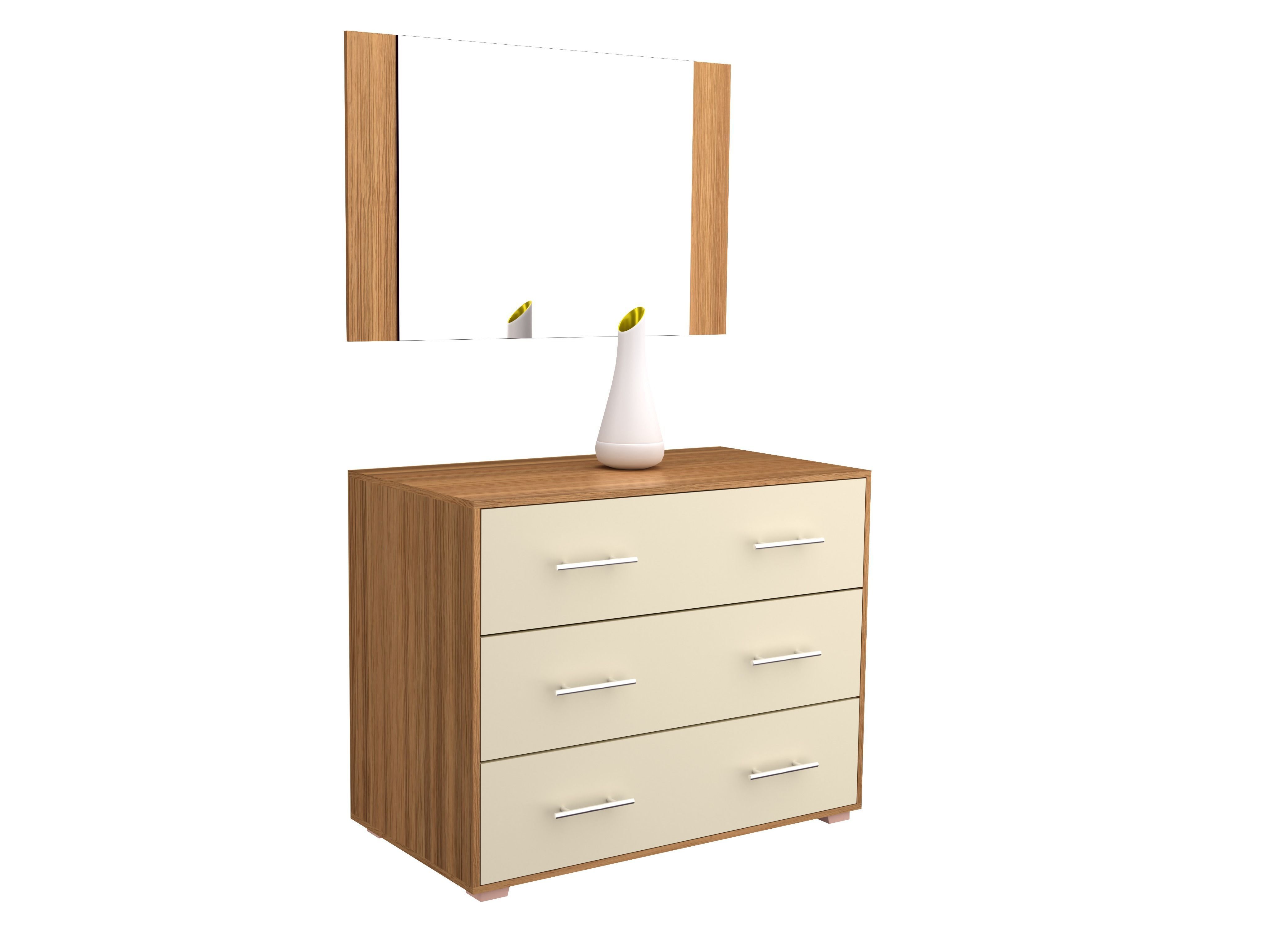 Bedroom furniture set Low-poly 3D model_7
