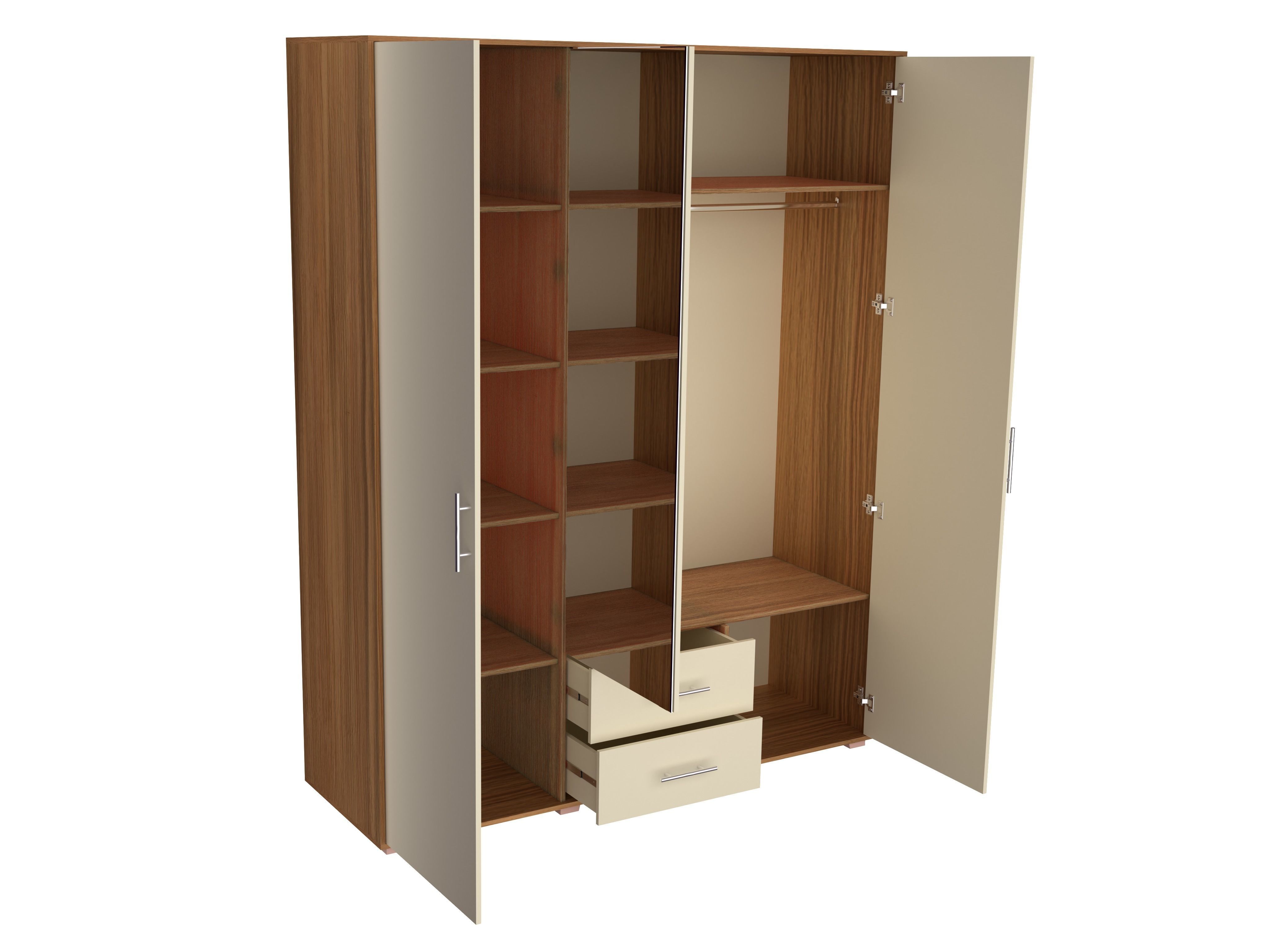 Bedroom furniture set Low-poly 3D model_5