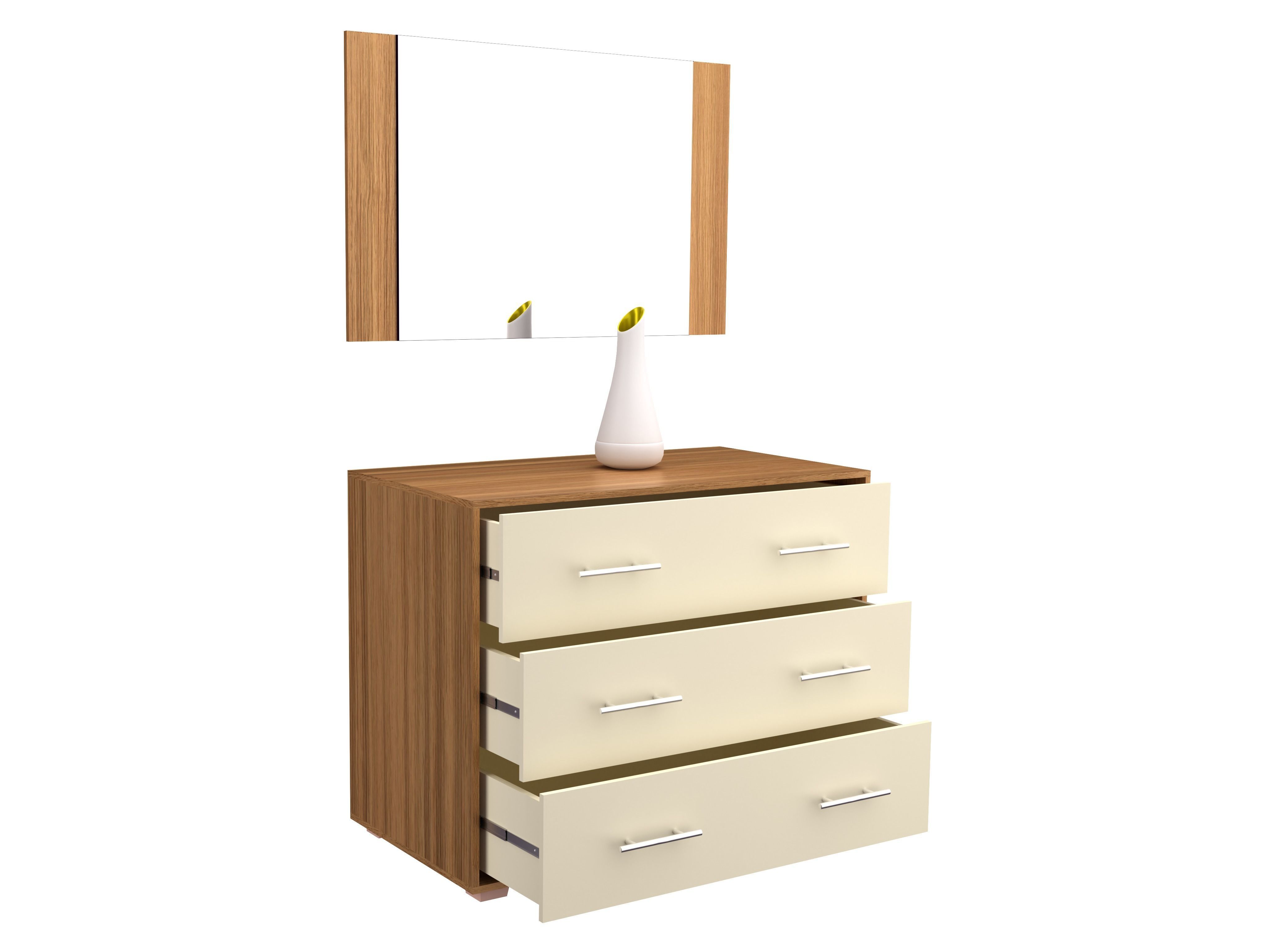 Bedroom furniture set Low-poly 3D model_8