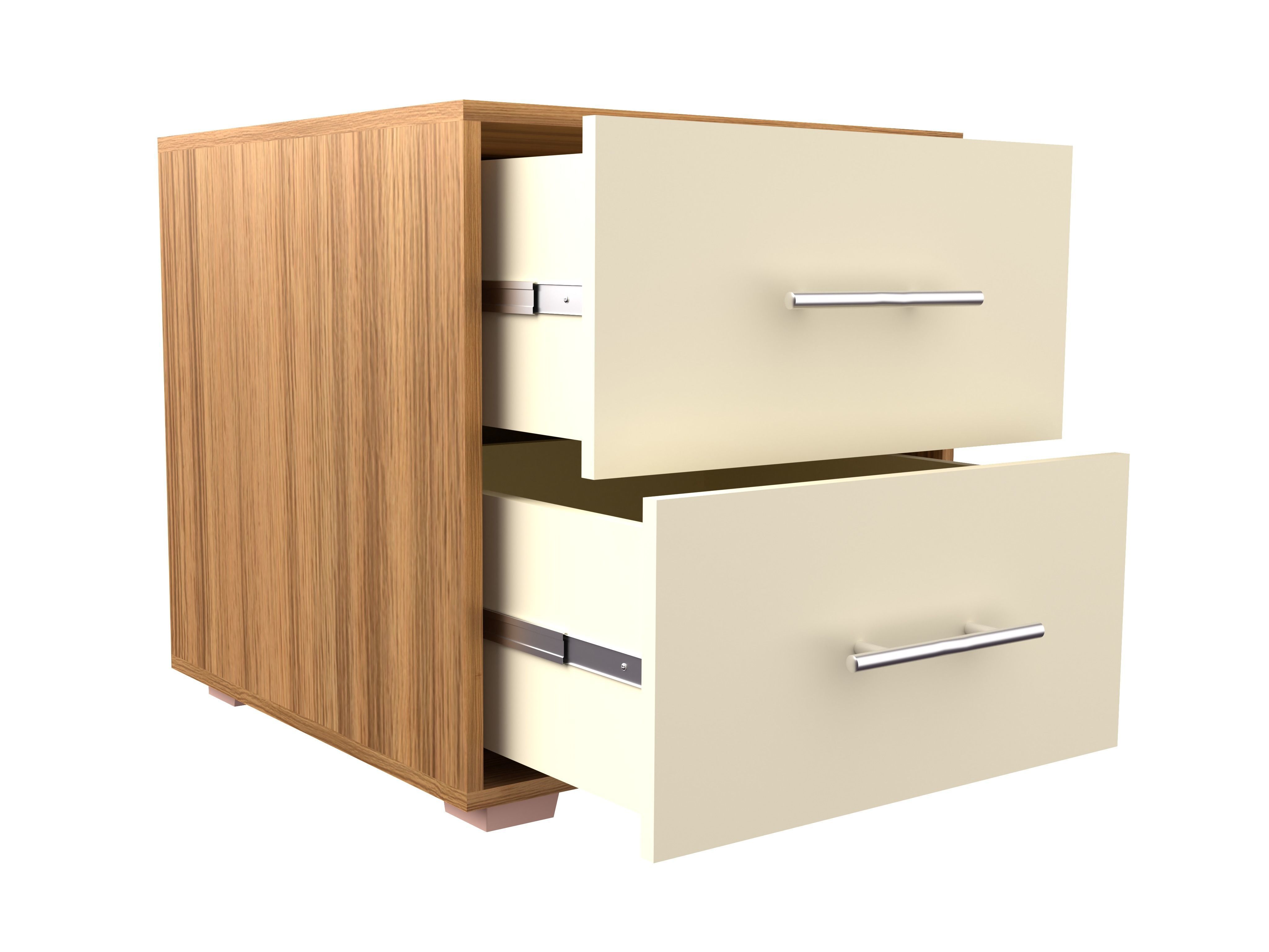 Bedroom furniture set Low-poly 3D model_3