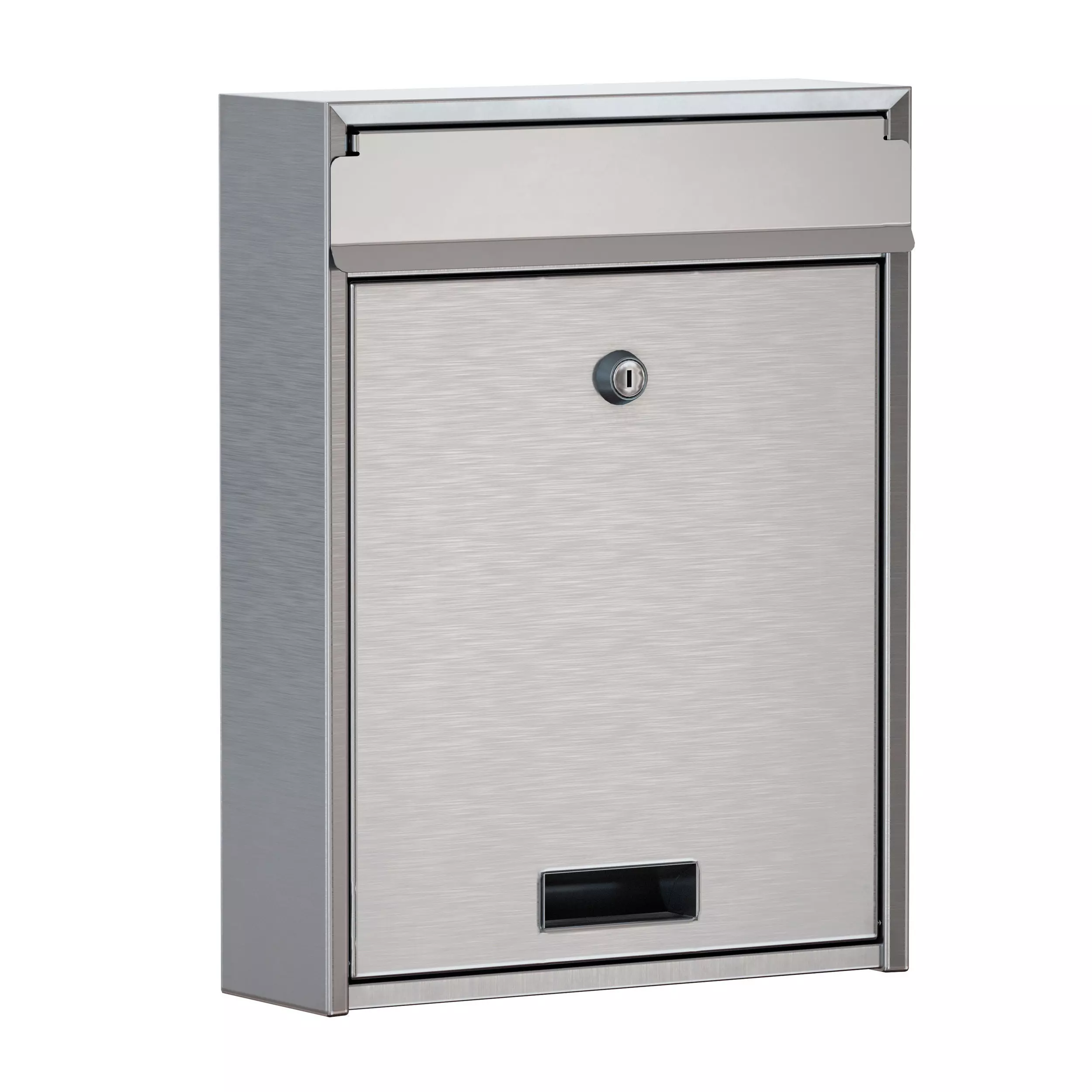 Stainless steel mailbox 3D model_0