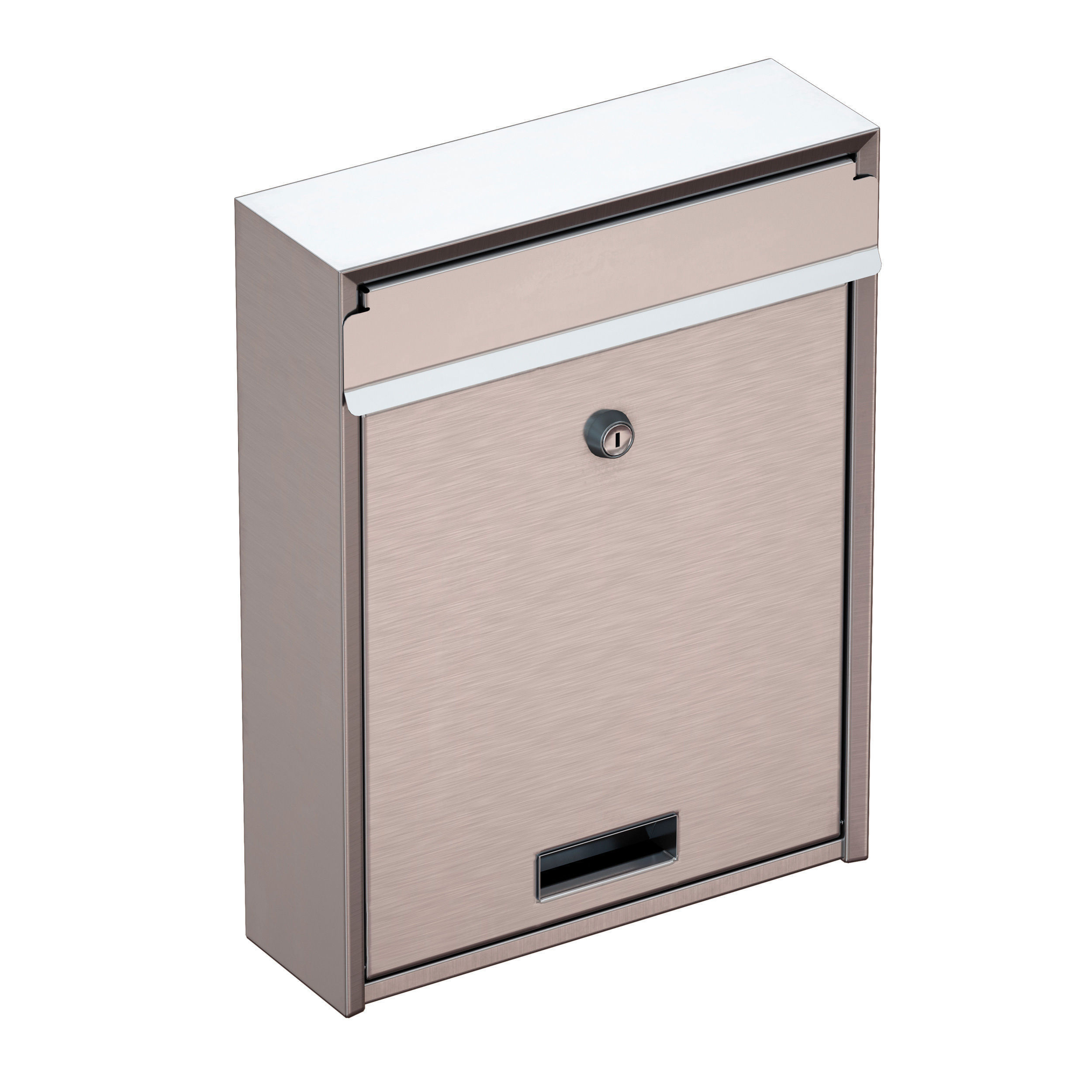 Stainless steel mailbox 3D model_3