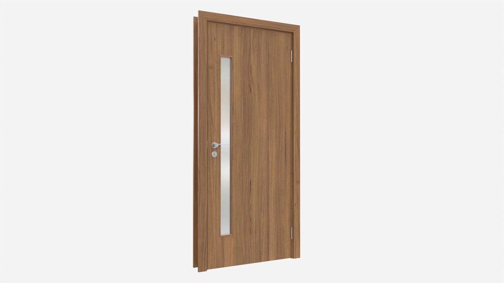 Modern Wooden Interior Door with Furniture 002 3D model_1