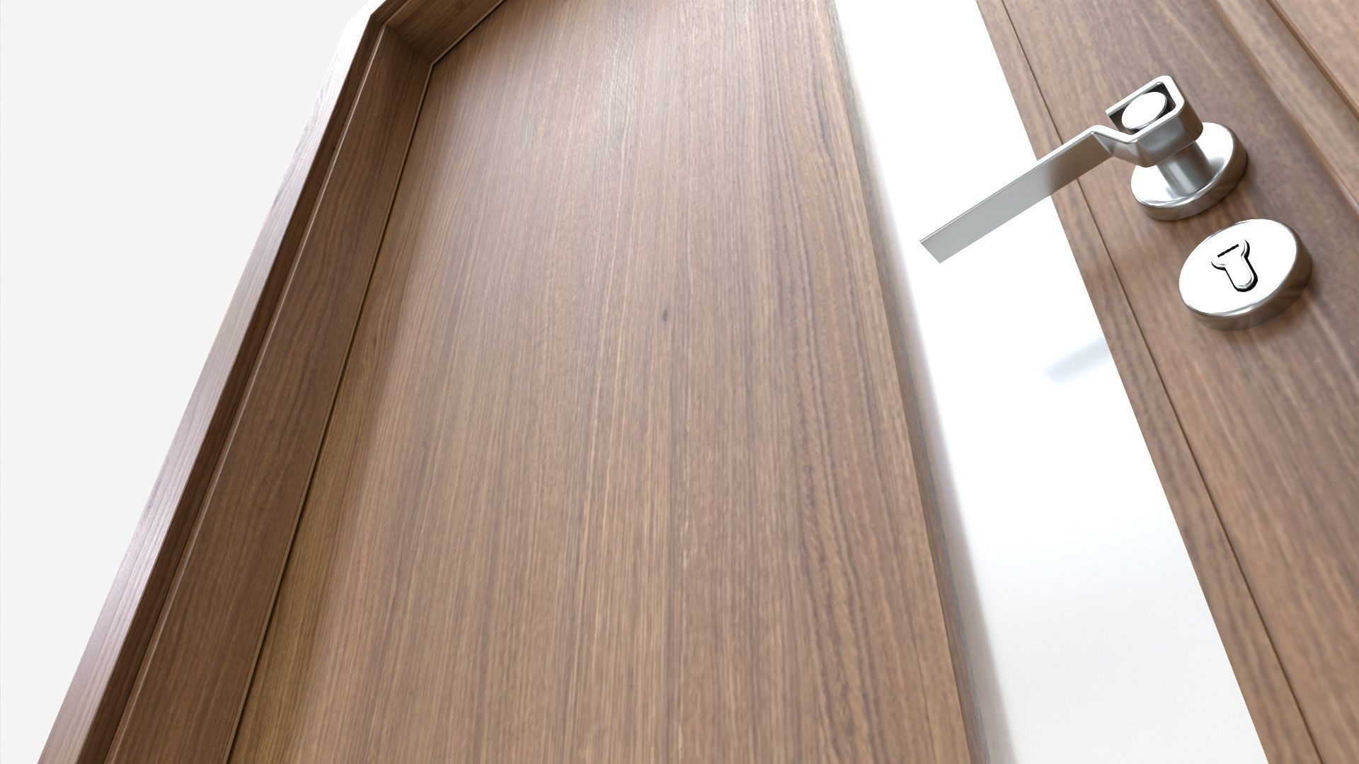Modern Wooden Interior Door with Furniture 002 3D model_4